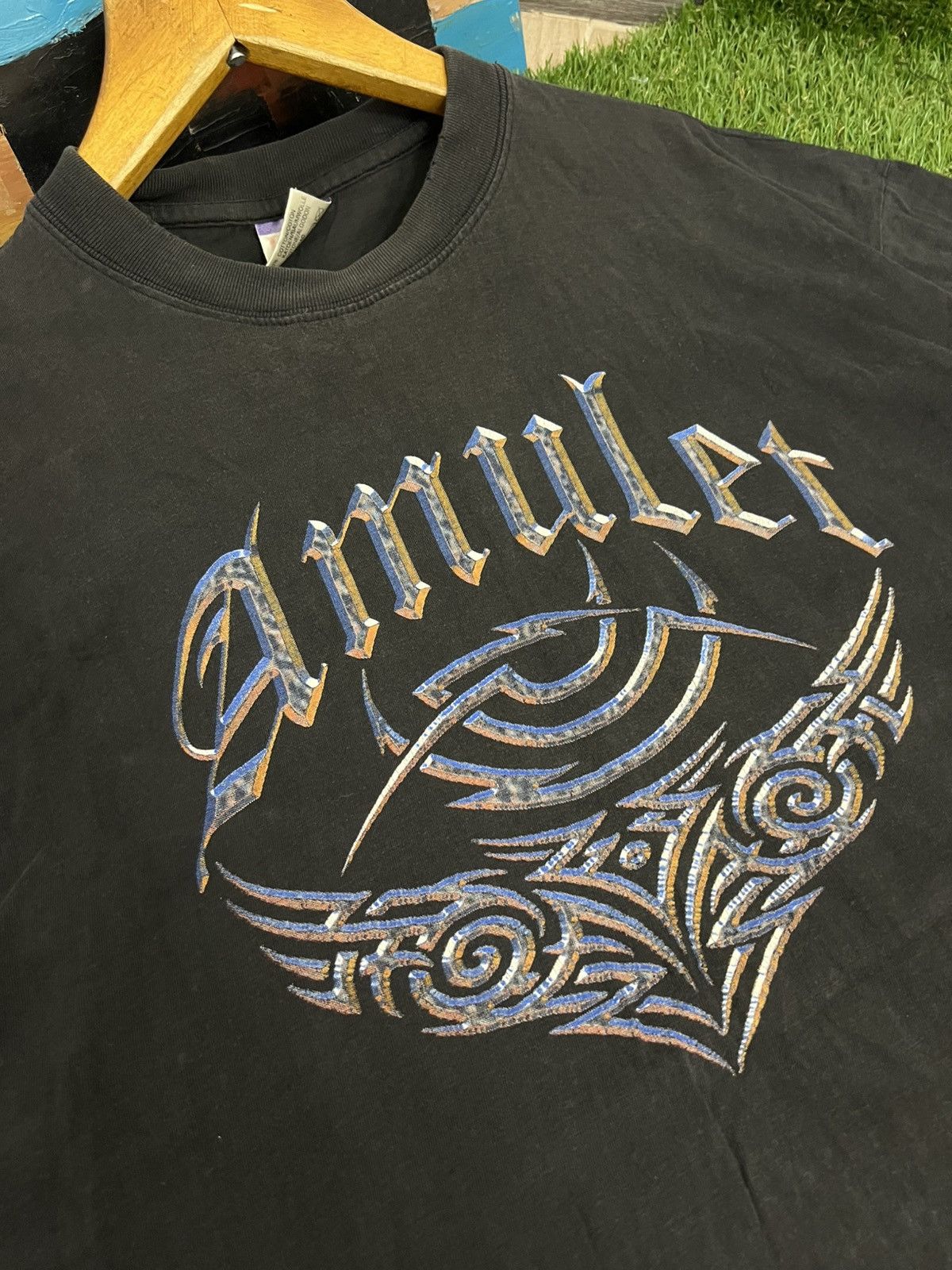 Band Tees × Vintage 90S Vintage Tribal Amulet Band Goth Grung t shirt tour tees Size US XL / EU 56 / 4 - 5 Thumbnail