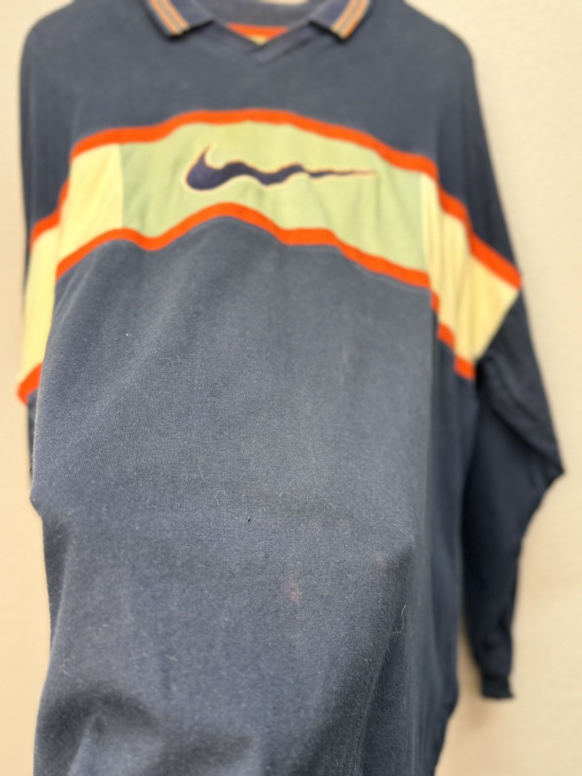 Nike Vintage Nike Streetwear Striped Rugby Sweatshirt Size US L / EU 52-54 / 3 - 10 Thumbnail