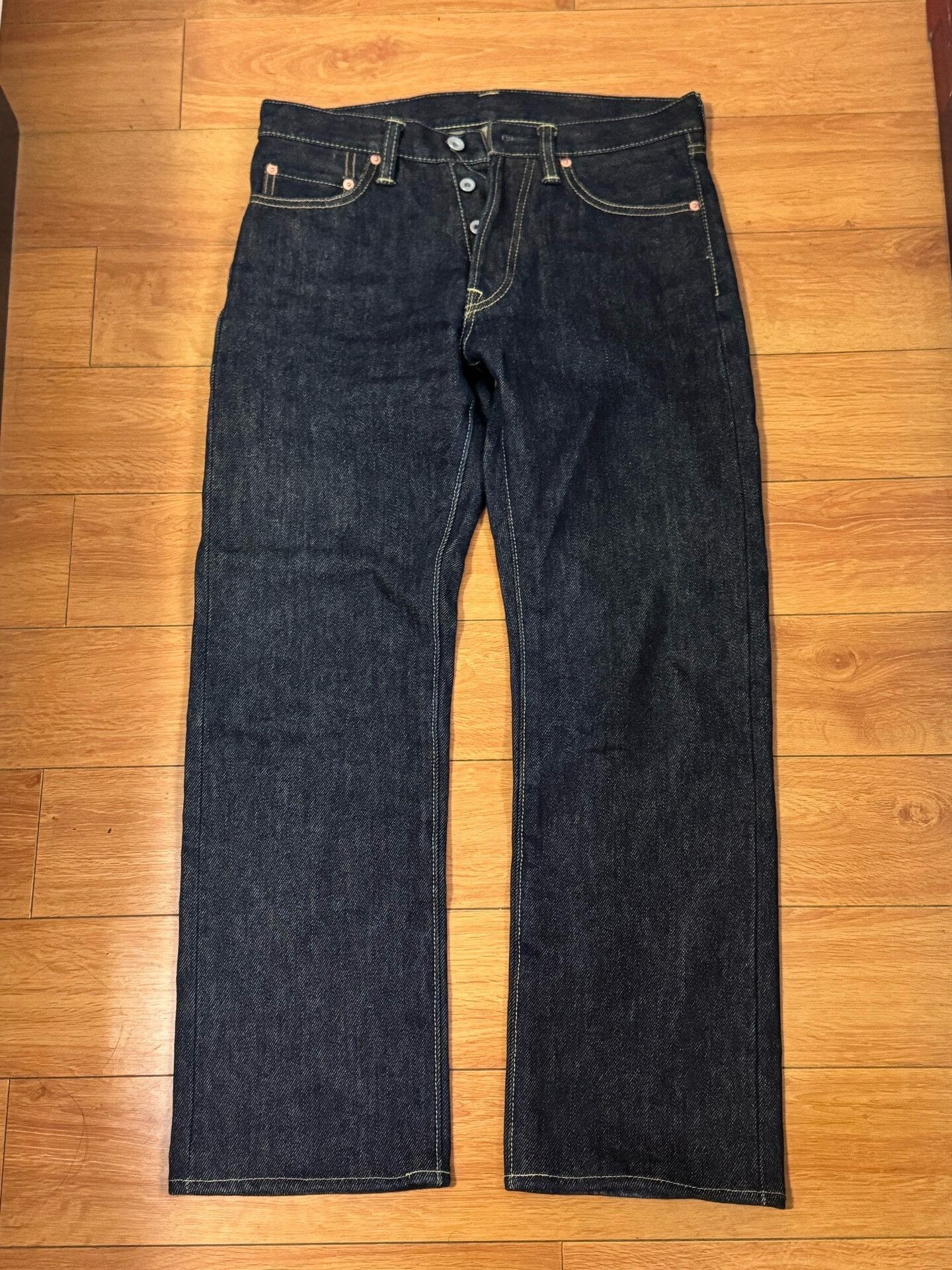 Momotaro Jeans Iron Heart 21oz Raw Denim Jeans Size US 31 - 1 Thumbnail