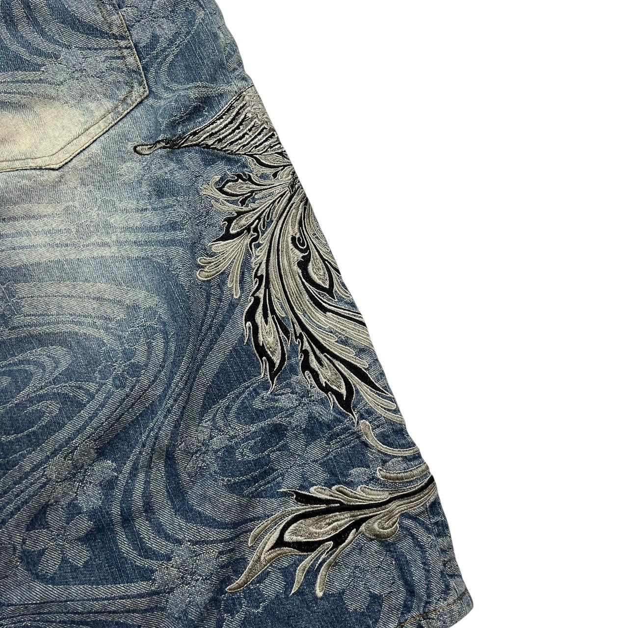 Karakuri Tamashii Karakuri Tamashii Embroidered Phoenix Denim Shorts Waist 34 Size US 34 / EU 50 - 6 Thumbnail