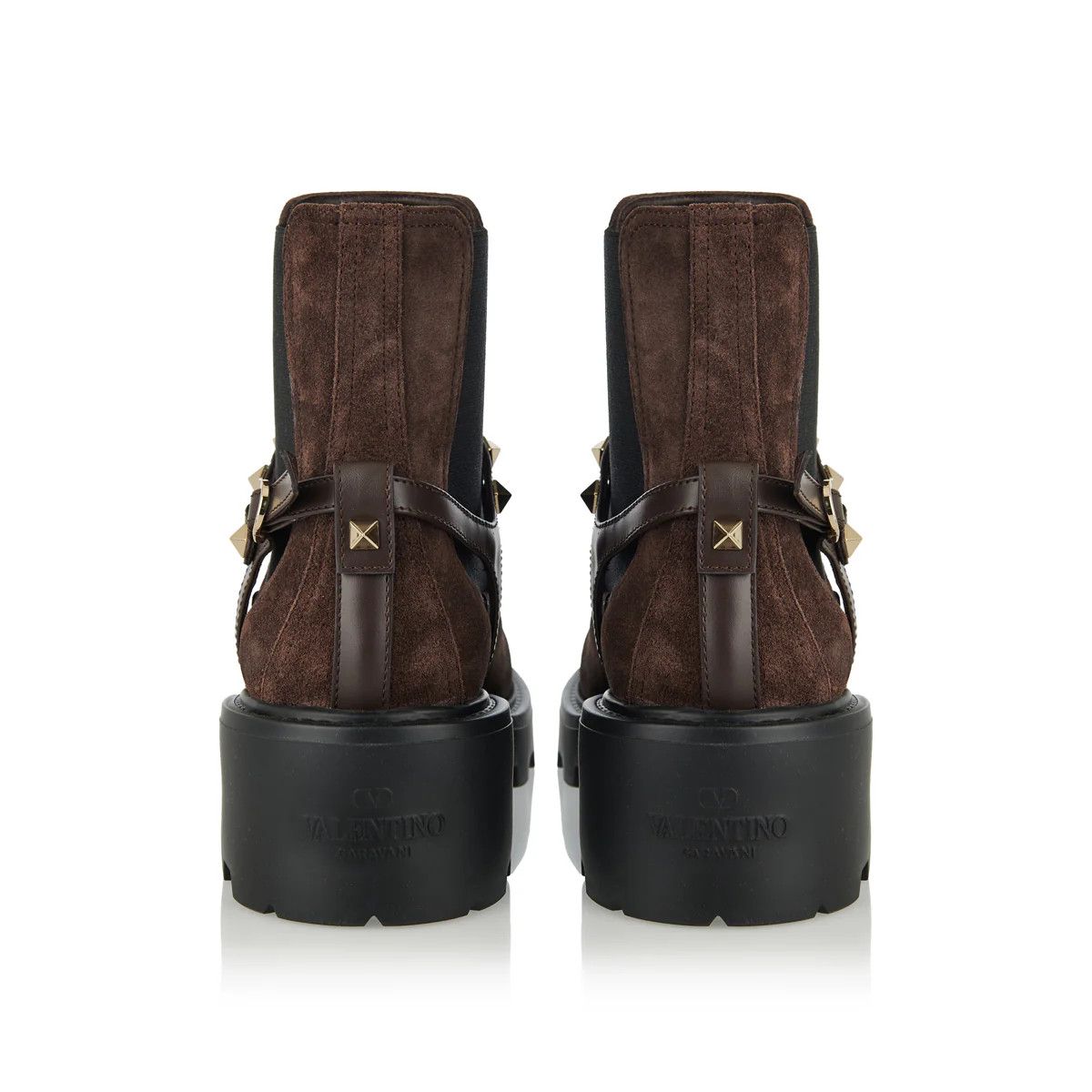 Valentino os11x0126 Beatle Rockstud Suede Chelsea Boots in Brown Size US 7 / IT 37 - 3 Thumbnail