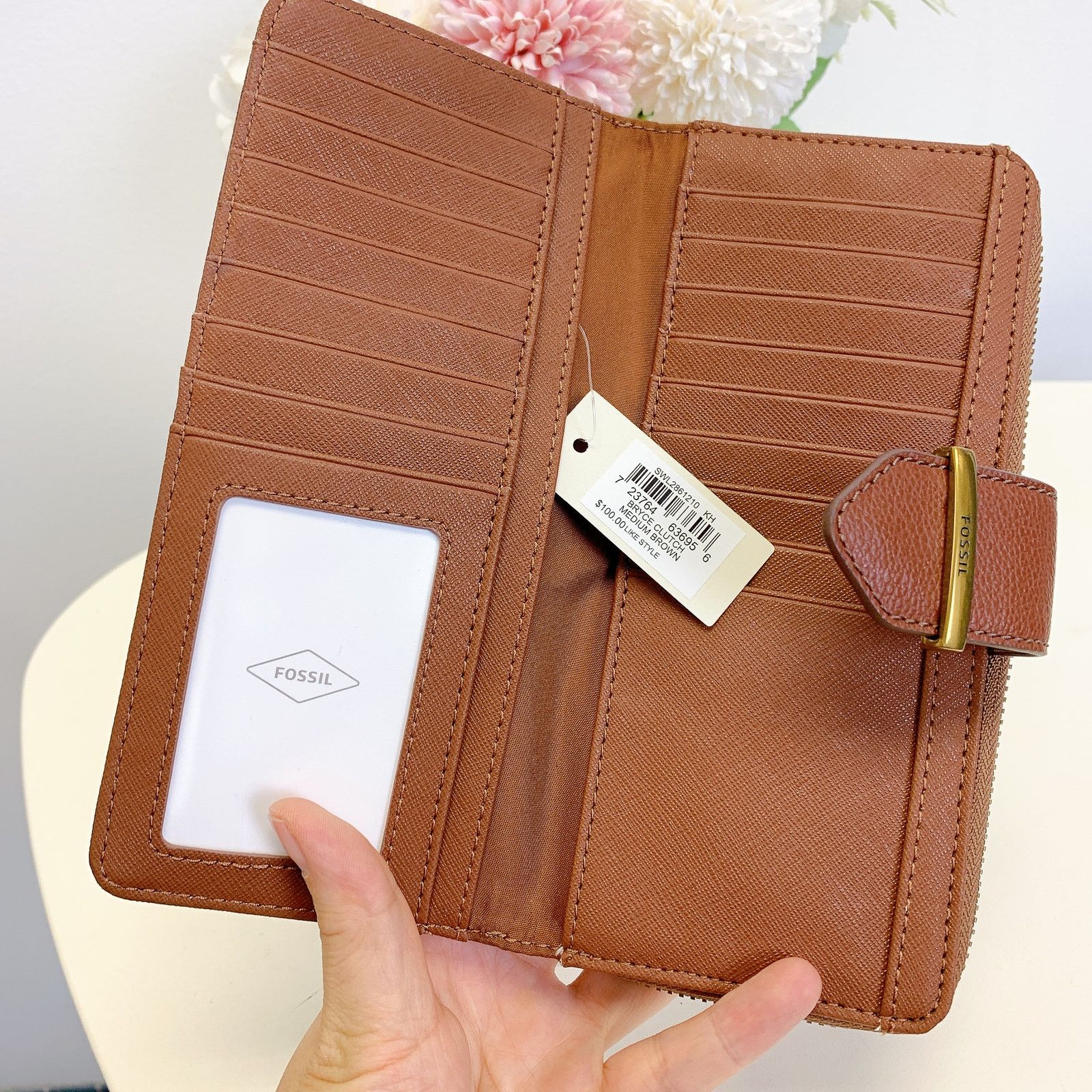 Fossil Fossil SWL2861210 Bryce Clutch IN Brown Size ONE SIZE - 6 Thumbnail