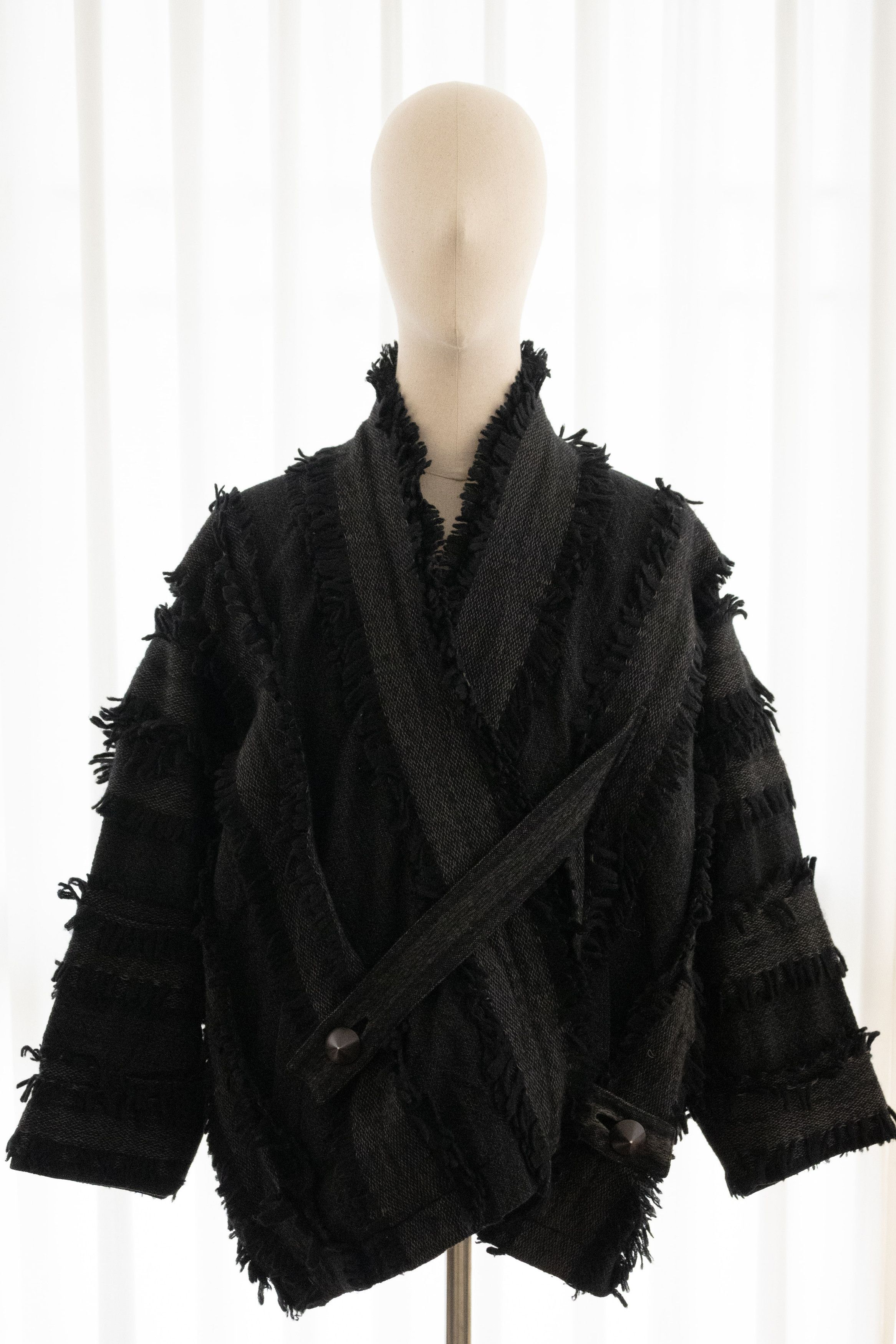 Issey Miyake AW1985 Issey Miyake Wool Fringe Cocoon Jacket Size ONE SIZE - 1 Thumbnail