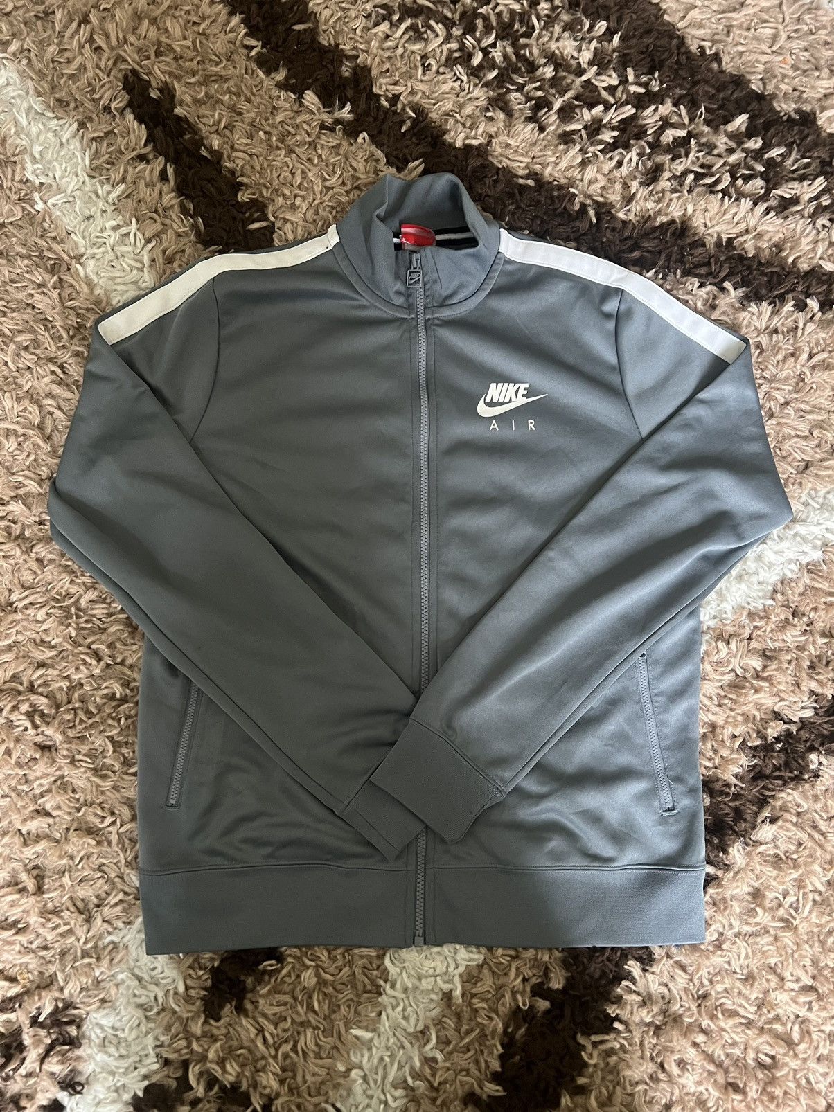 Nike Nike Grey White Full Zip Track Jacket Size US M / EU 48-50 / 2 - 3 Thumbnail