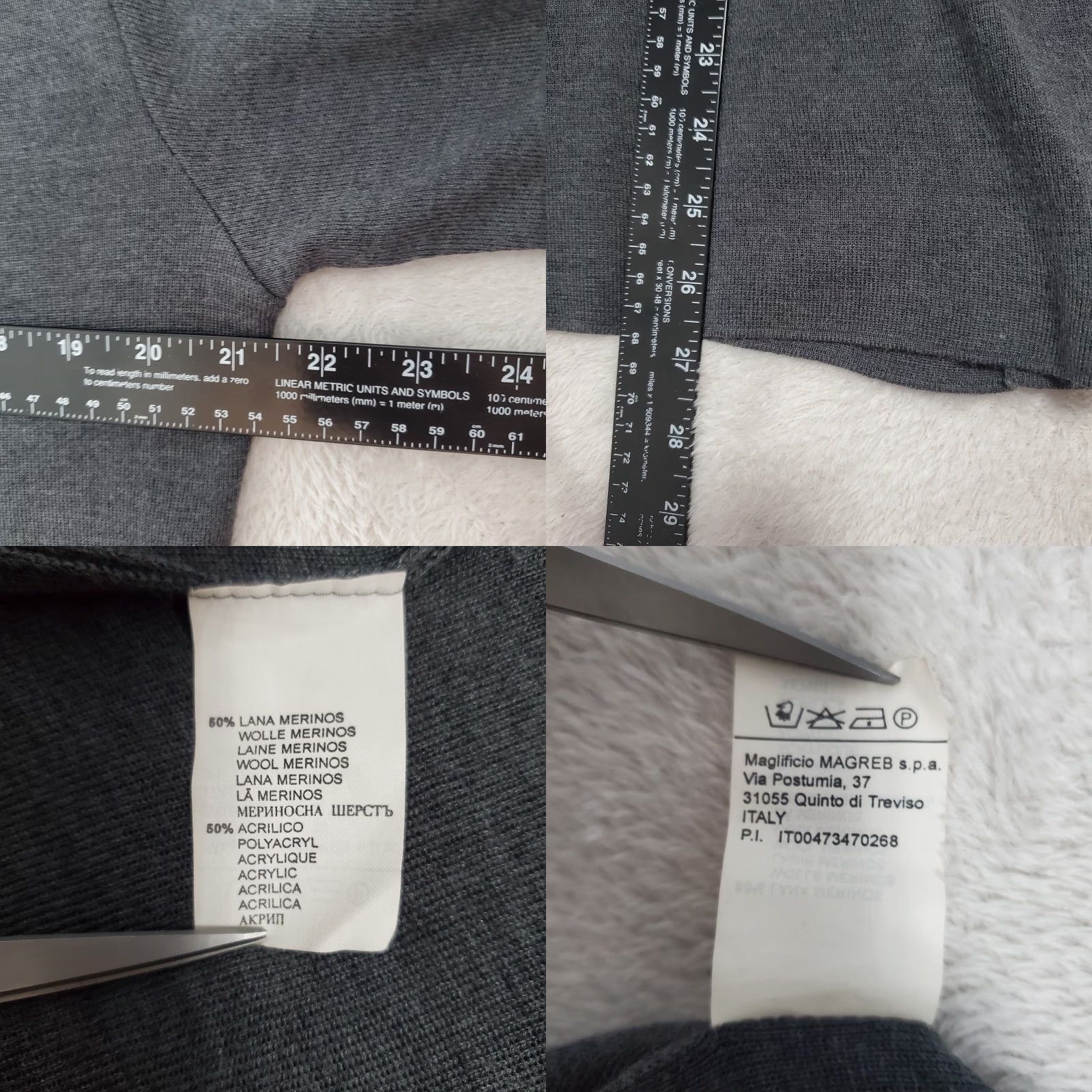 Vintage Glenfield Italian Knitwear Sweater Women M/L Gray Merino Wool Blend Draped Front Pullover Top Size M / US 6-8 / IT 42-44 - 8 Thumbnail