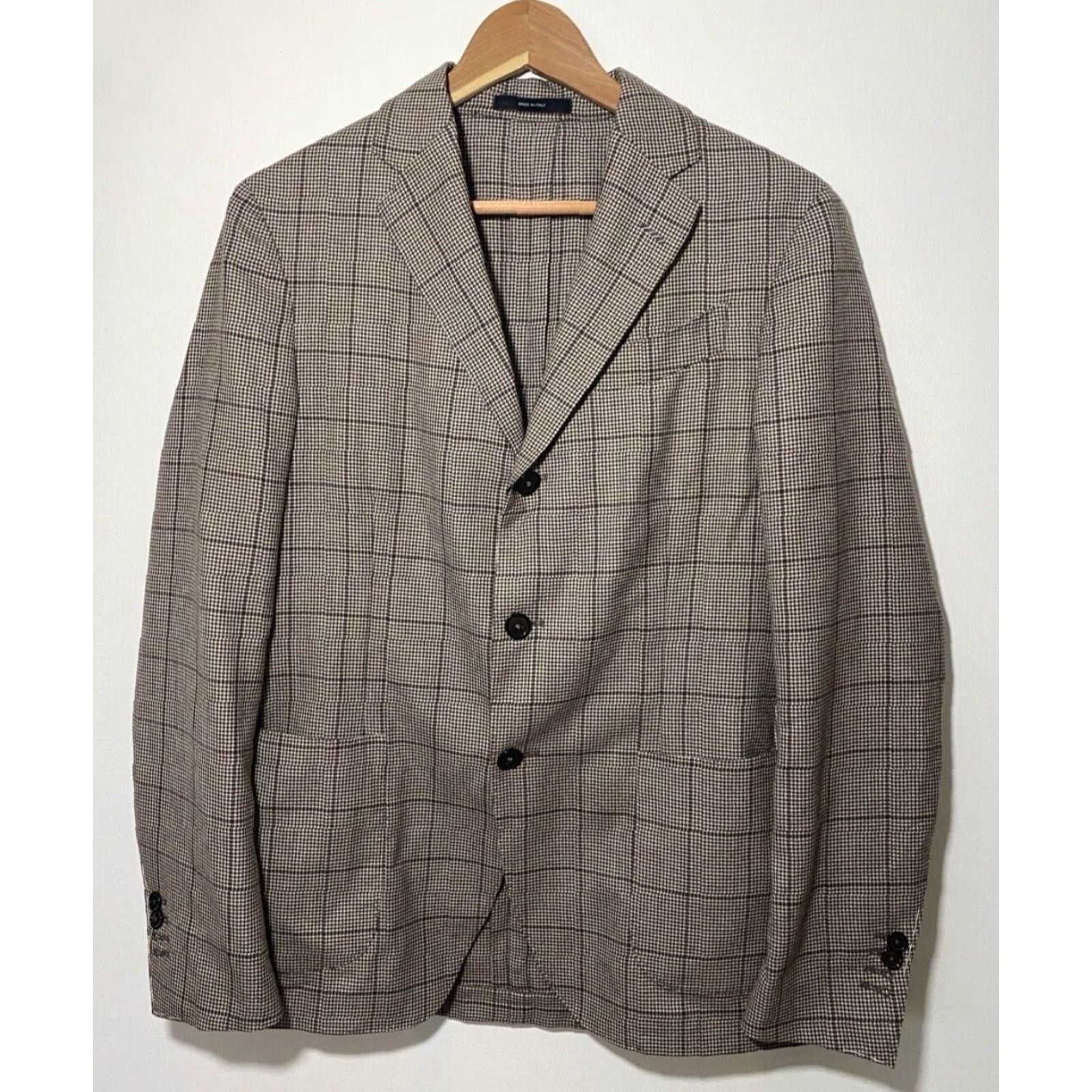 Massimo Dutti VINTAGE Massimo Dutti Wool Sport Coat Jacket Houndstooth Made in Italy Sz US 38 Mens Jacket Brown NWT Italy 38 Sport Coat Size US XXS / EU 40 - 2 Thumbnail