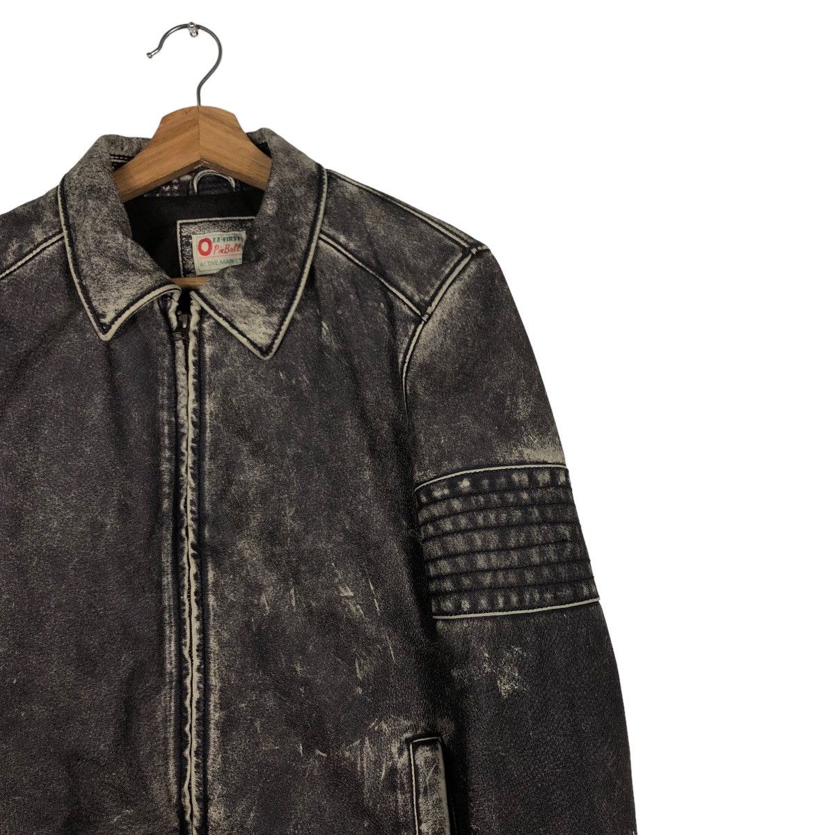 Japanese Brand 🔥Vintage Pigskin Leather Biker Jacket Pinball Japan Made Size US S / EU 44-46 / 1 - 6 Thumbnail