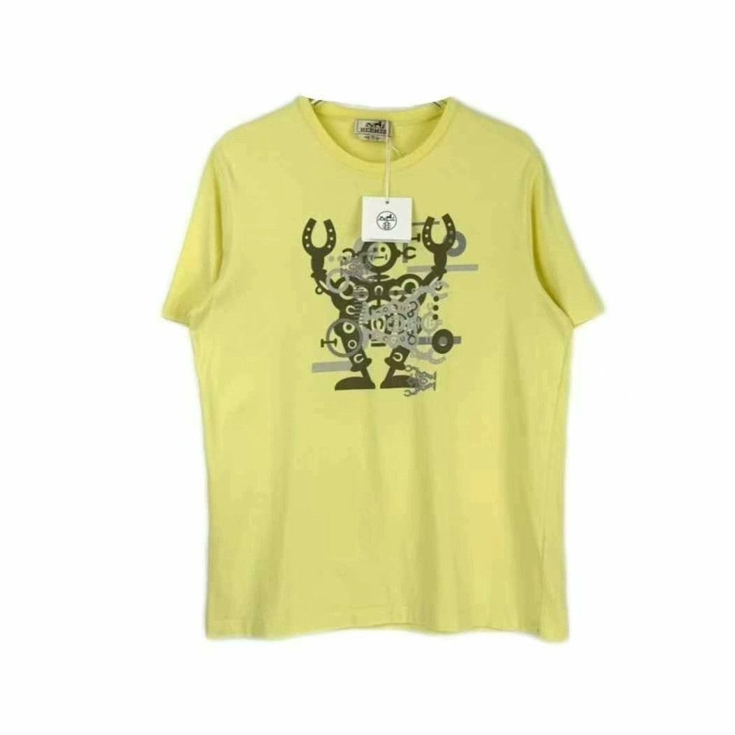 Hermes Hermes Yellow Robot Logo Short Sleeve T-Shirt Size US M / EU 48-50 / 2 - 1 Thumbnail