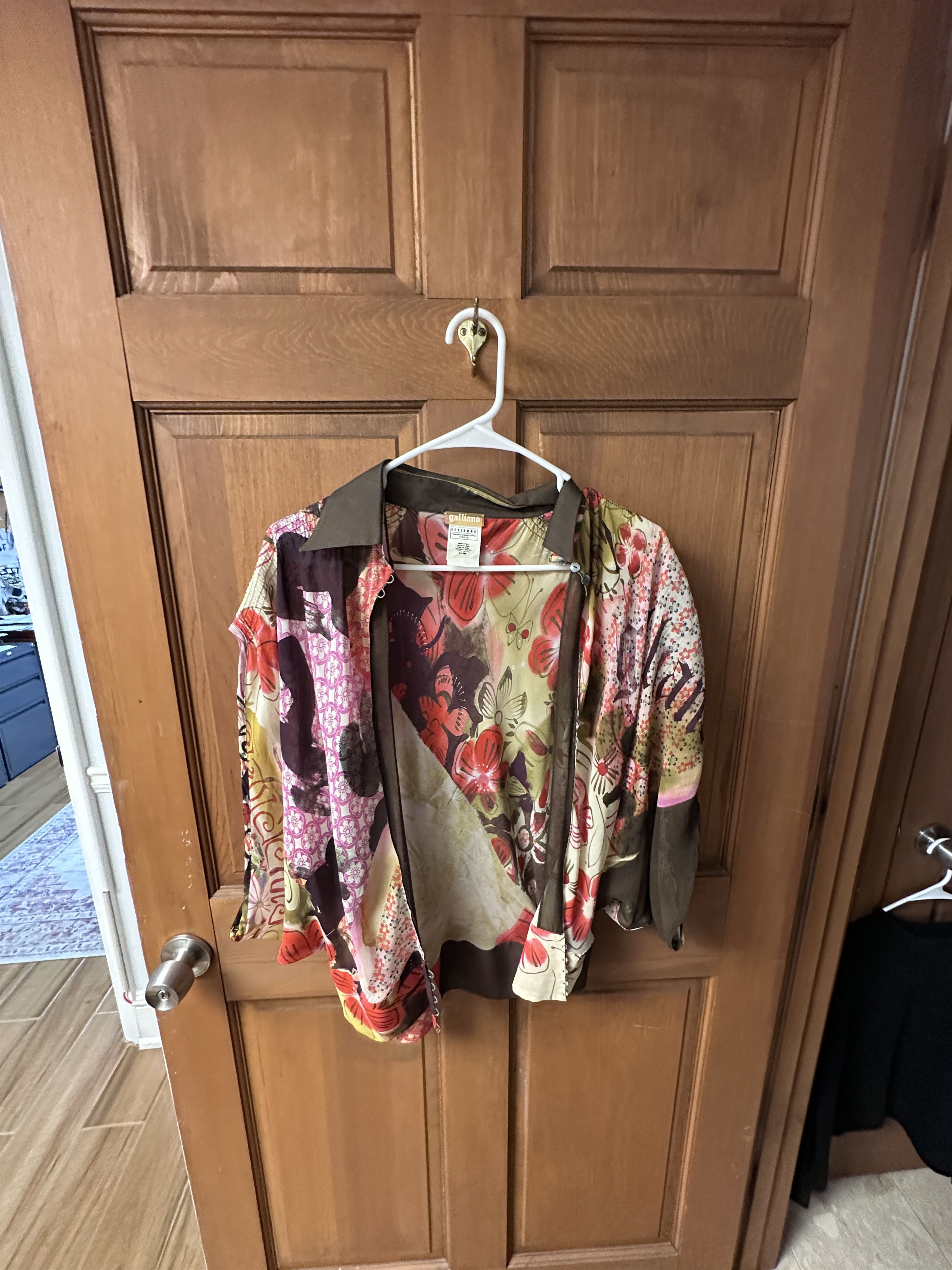 John Galliano Galliano Women's Sheer Floral/butterfly abstract blouse Size XXS / US 00 / IT 34 - 1 Thumbnail