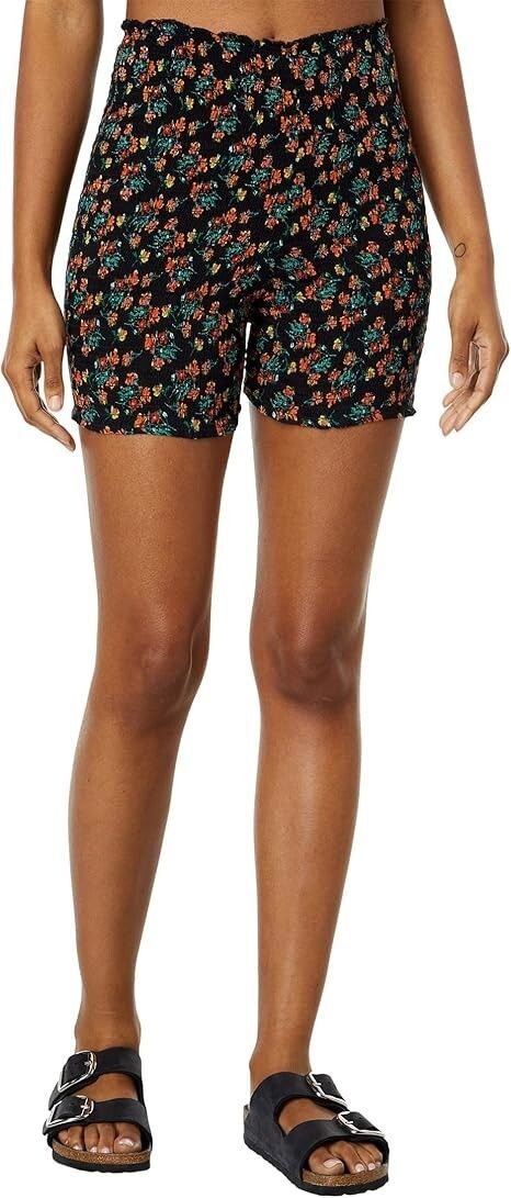 Free People Free People Maia Smocked Shorts Black Floral ( S ) Size 28" / US 6 / IT 42 - 3 Thumbnail