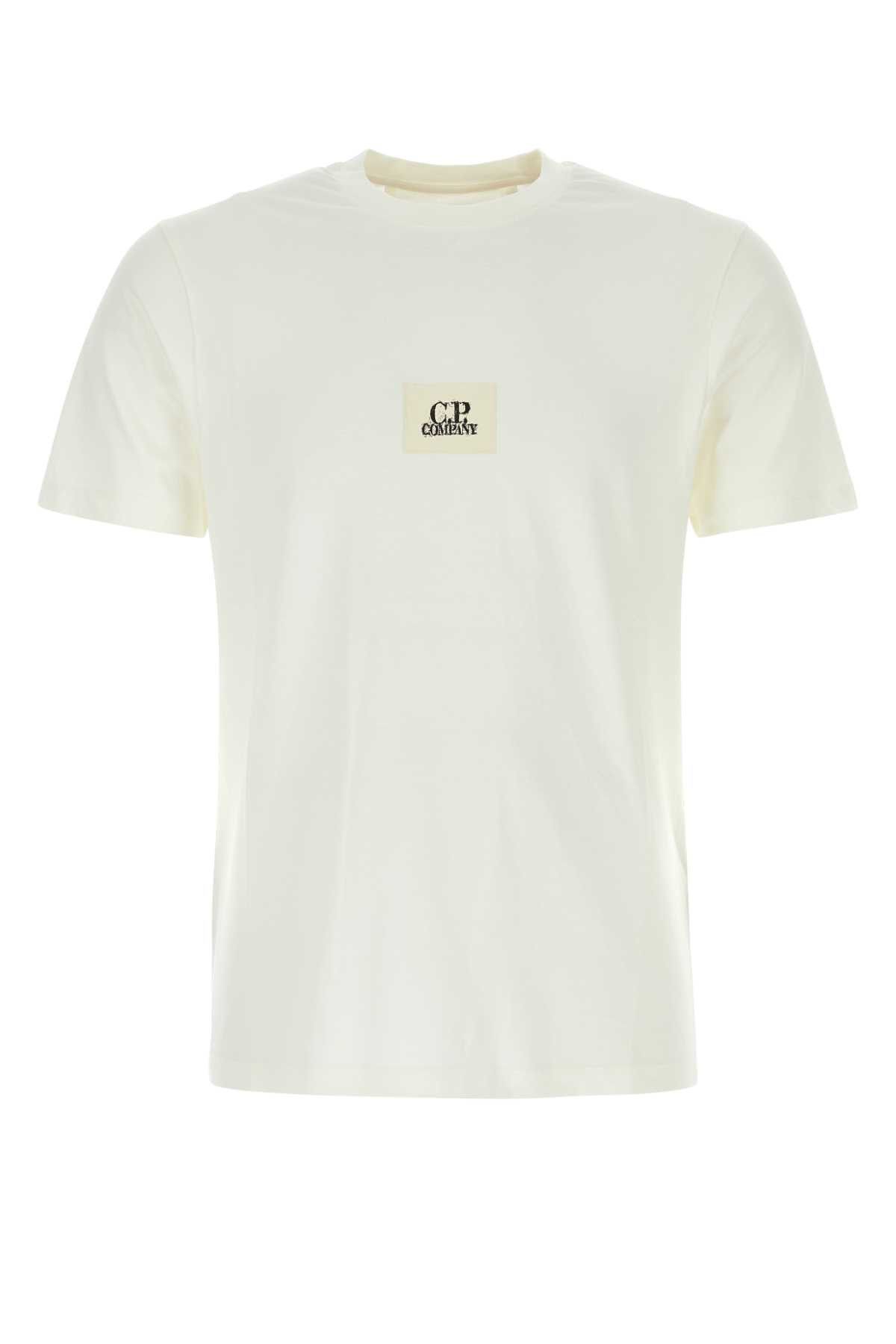 Image of C P Company White Cotton T-Shirt, Men's (Size 2XL)