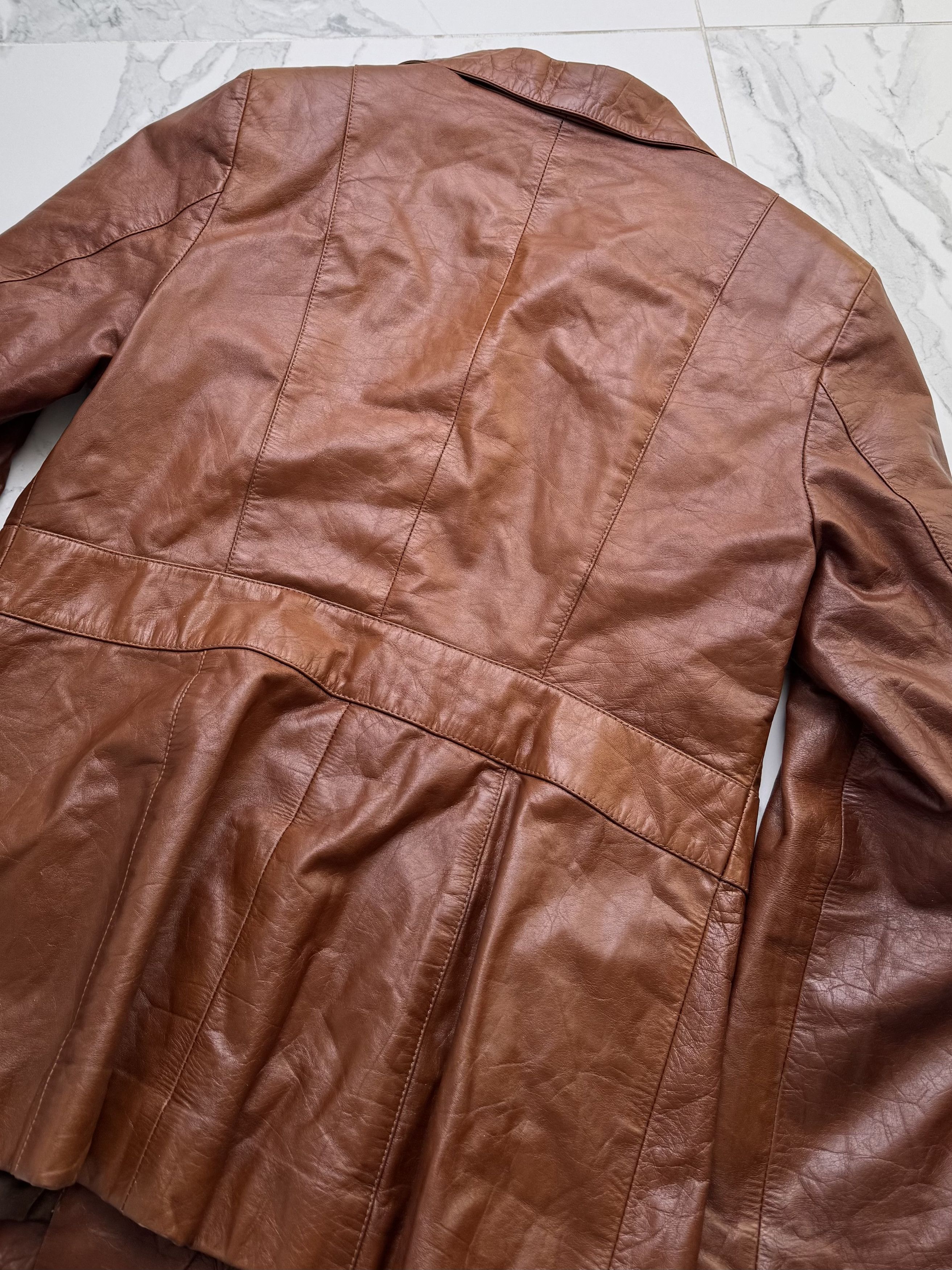 Genuine Leather Vintage Leather Utility Jacket Women Safari Retro Buttoned Size M / US 6-8 / IT 42-44 - 9 Thumbnail