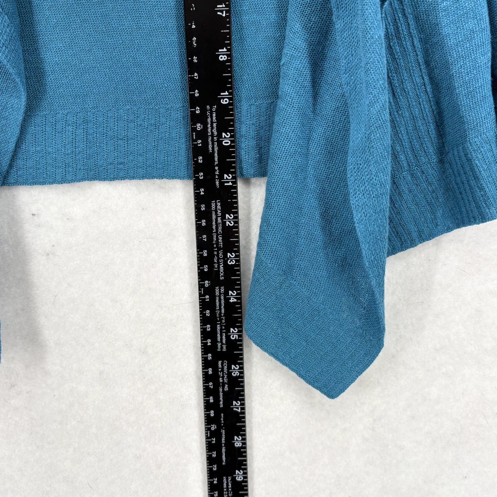 Vintage Lafayette 148 New York Cardigan Sweater Womens M Blue Linen Open Pockets Knit V-Neck 3/4 Sleeve Casual Lightweight Size M / US 6-8 / IT 42-44 - 6 Thumbnail