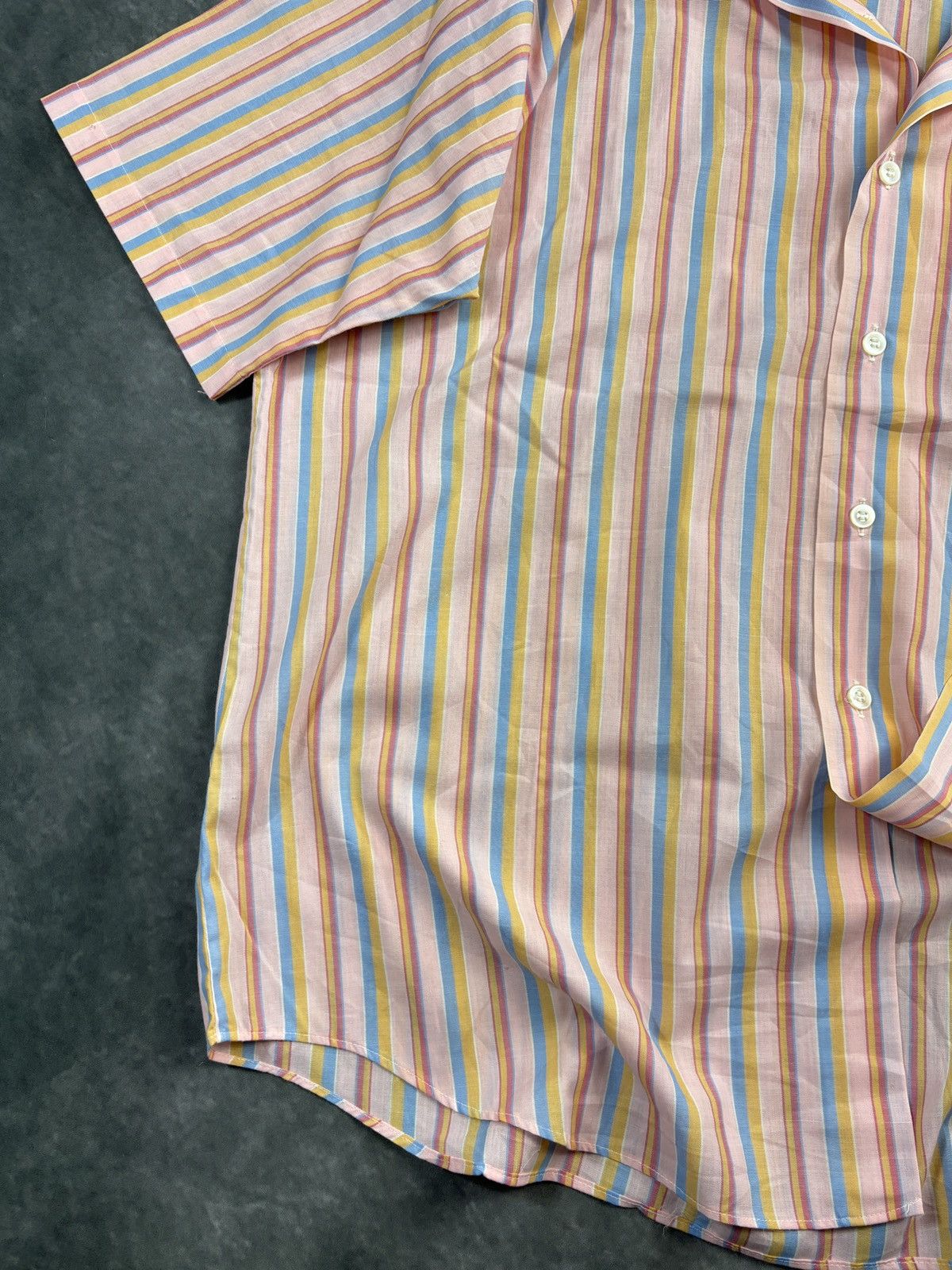 Vintage Vintage Shortsleeve Shirt 1970s 1980s Vertical Striped Funky Size US L / EU 52-54 / 3 - 7 Thumbnail