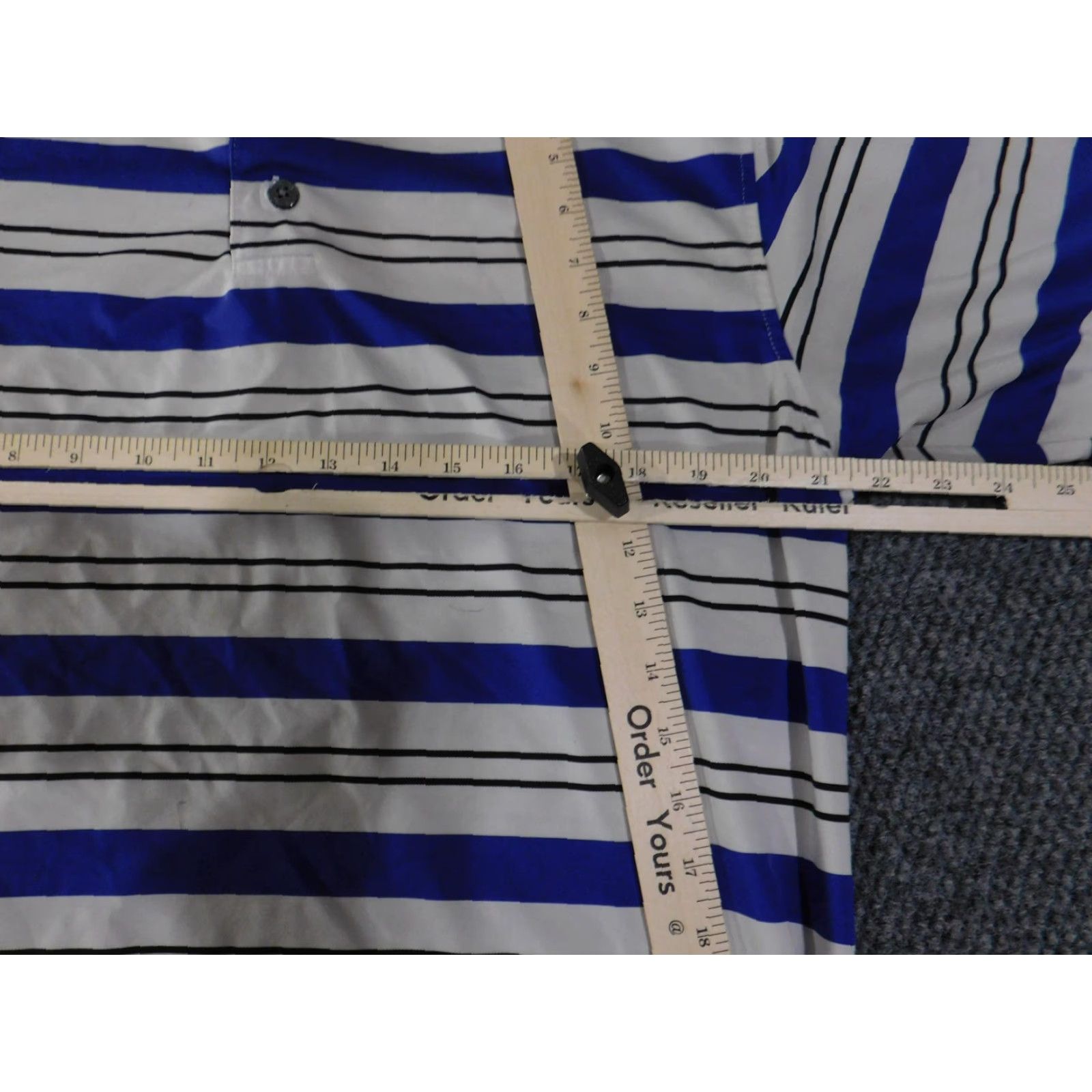 Footjoy FootJoy Polo Shirt Mens M Blue White Black Striped Golf Performance Stretch Shirt Size US M / EU 48-50 / 2 - 7 Thumbnail