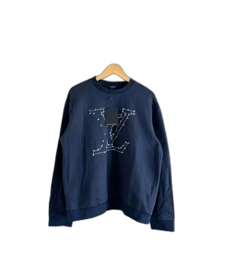 Louis Vuitton Louis Vuitton Deep Blue Embroidered Sweatshirt Size US XL / EU 56 / 4 - 1 Thumbnail