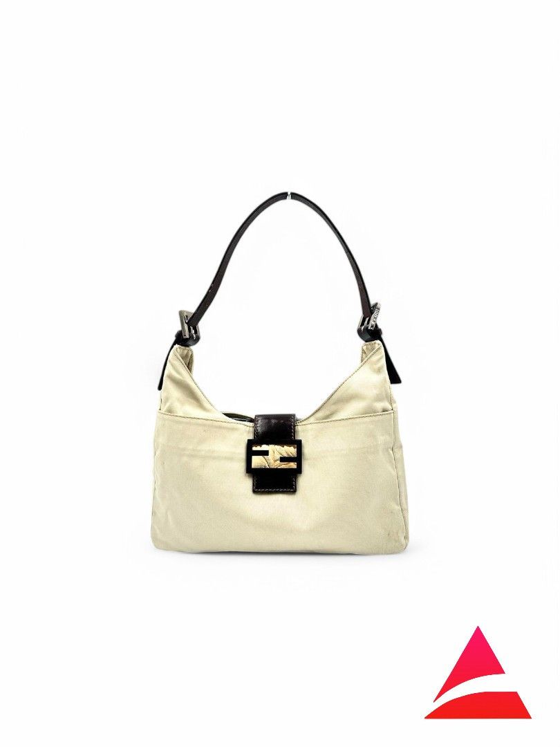 Fendi - Mamma Bucket Beige Handbag Shoulder Bag FF Silver