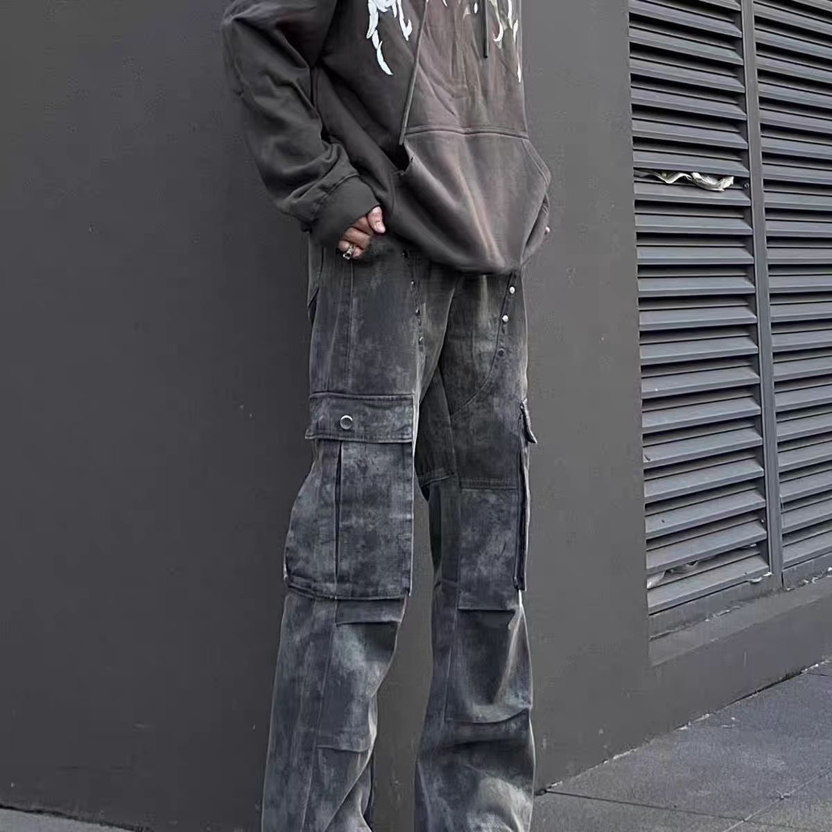 Japanese Brand × Vintage Camouflage Grey Work Loose Hip Hop Jeans Size US 30 / EU 46 - 4 Thumbnail