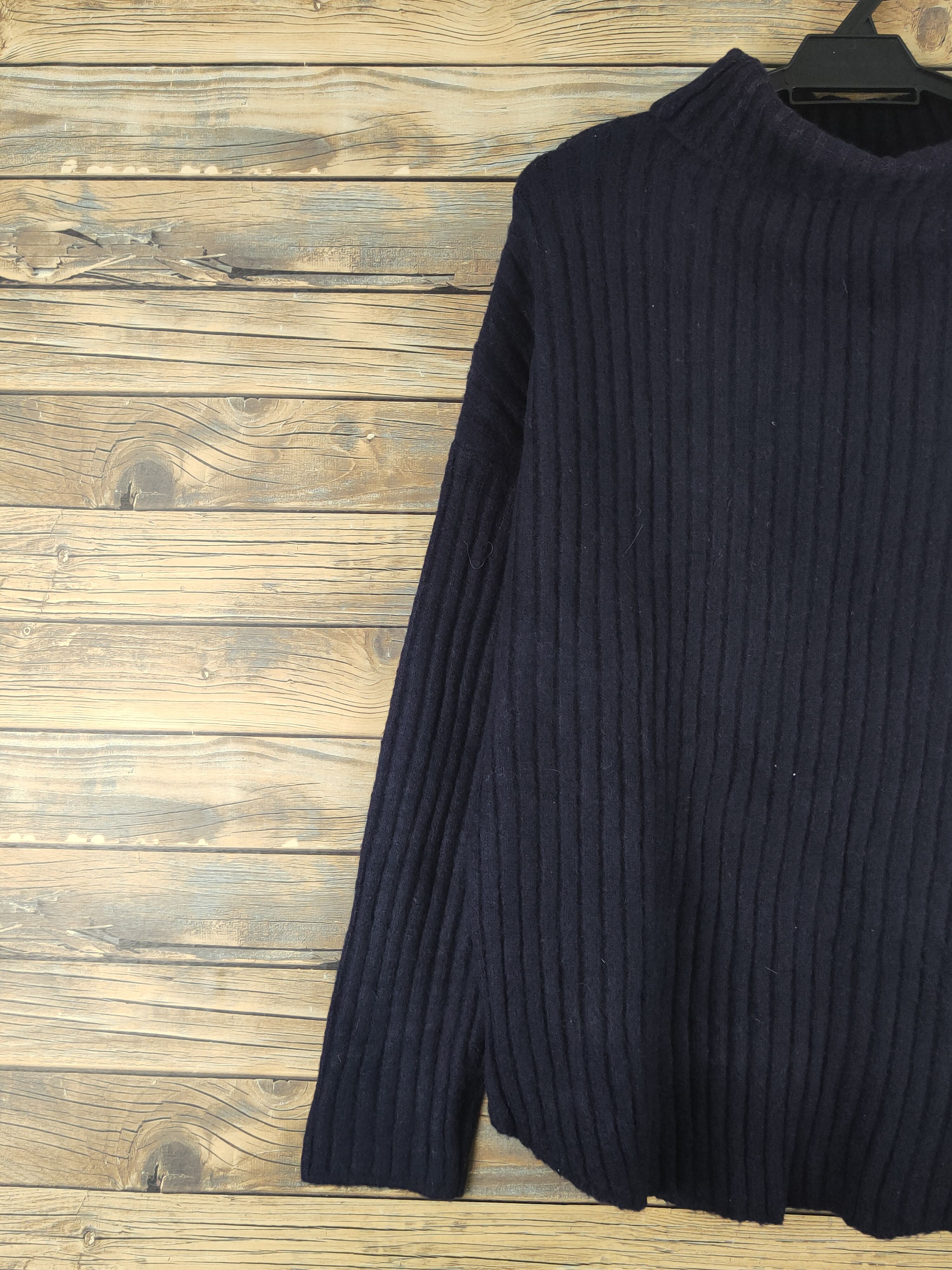Aran Isles Knitwear × Japanese Brand × Vintage Urs Navy Knitwear Sweatshirts #W1219 Size L / US 10 / IT 46 - 8 Thumbnail