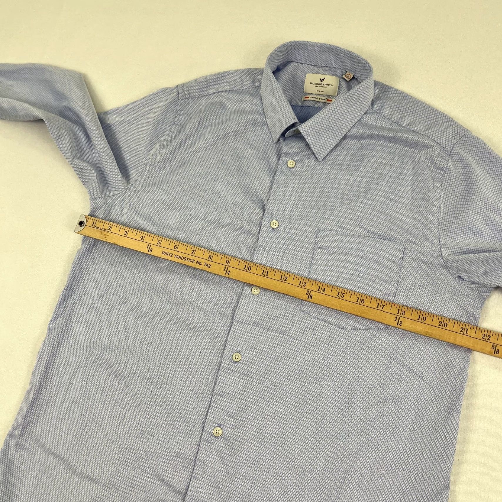 Vintage Blackberrys Shirt Mens XL Blue Button Up Long Sleeve Cotton Slim Size 42 Size US XL / EU 56 / 4 - 5 Thumbnail