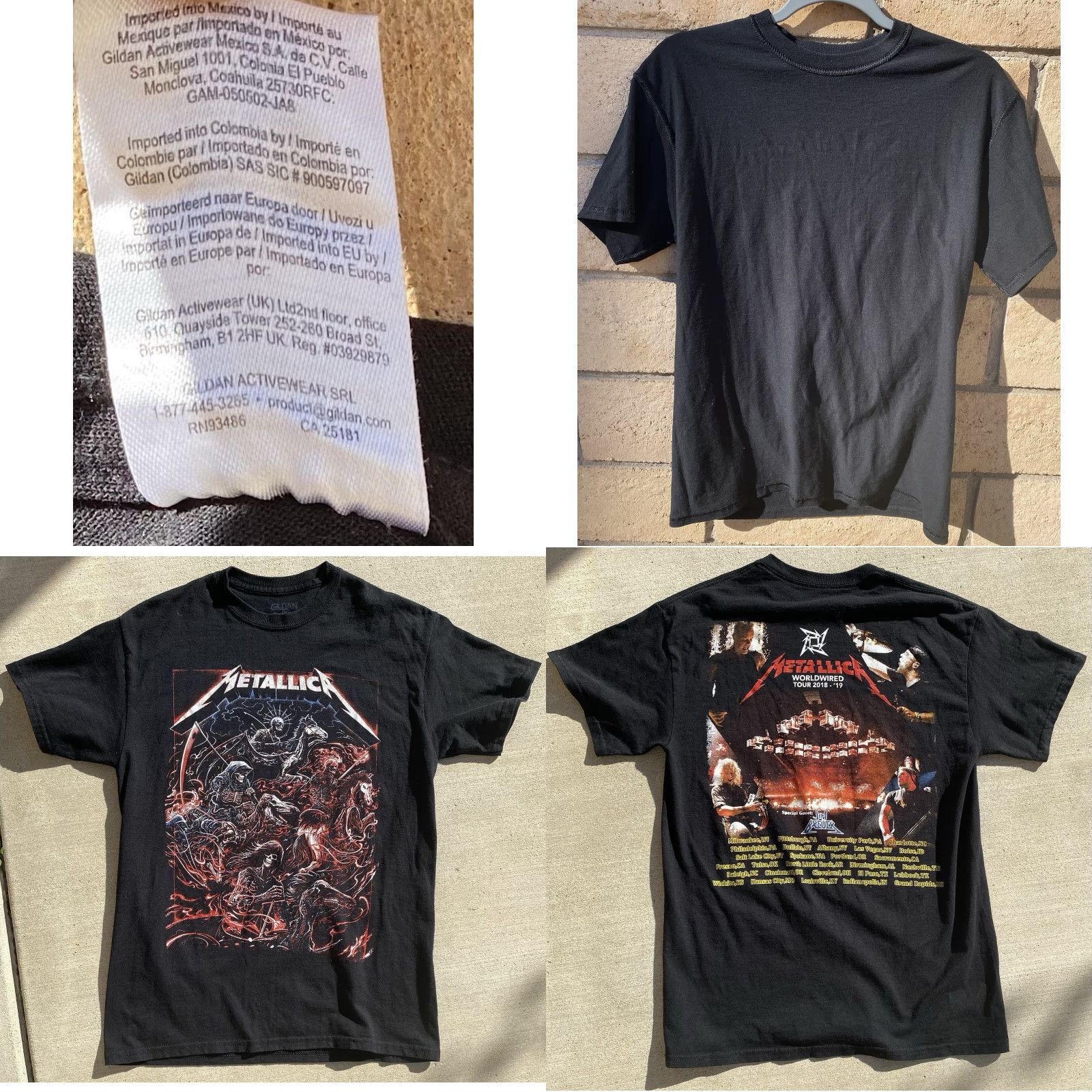 Gildan Metallica Worldwired Tour 2018 19 T Shirt Concert Band Tee Size Medium Short Sleeve Black Gildan Mens T-Shirt Graphic Print Band Tee Size US M / EU 48-50 / 2 - 10 Thumbnail