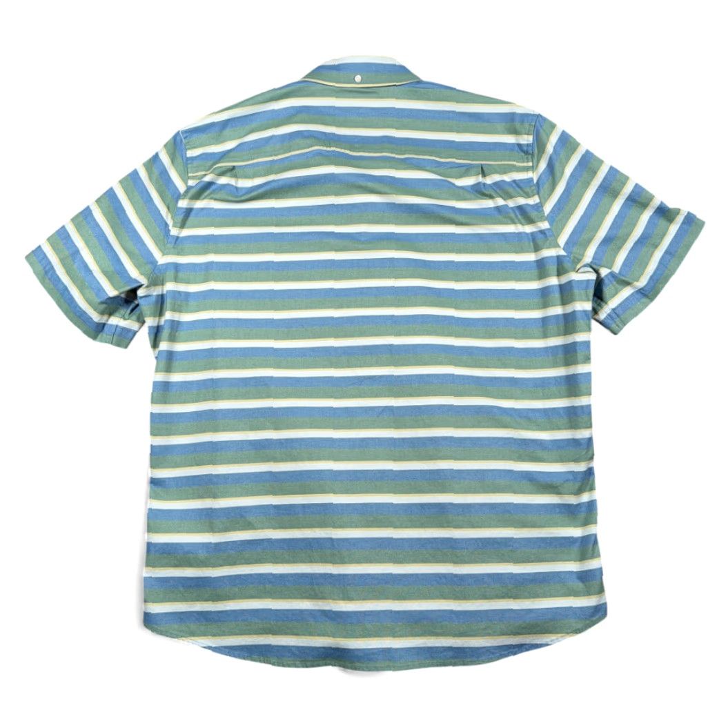 Vintage LL Bean Shirt Adult LARGE Blue Green Yellow Striped Fitted Stretch Outdoor Size US L / EU 52-54 / 3 - 3 Thumbnail