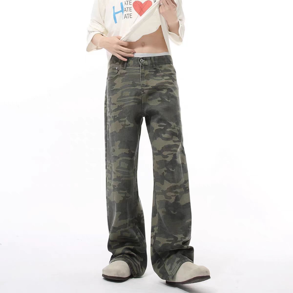 Japanese Brand × Jean Straight leg vintage camo baggy wash jeans Size US 30 / EU 46 - 3 Thumbnail