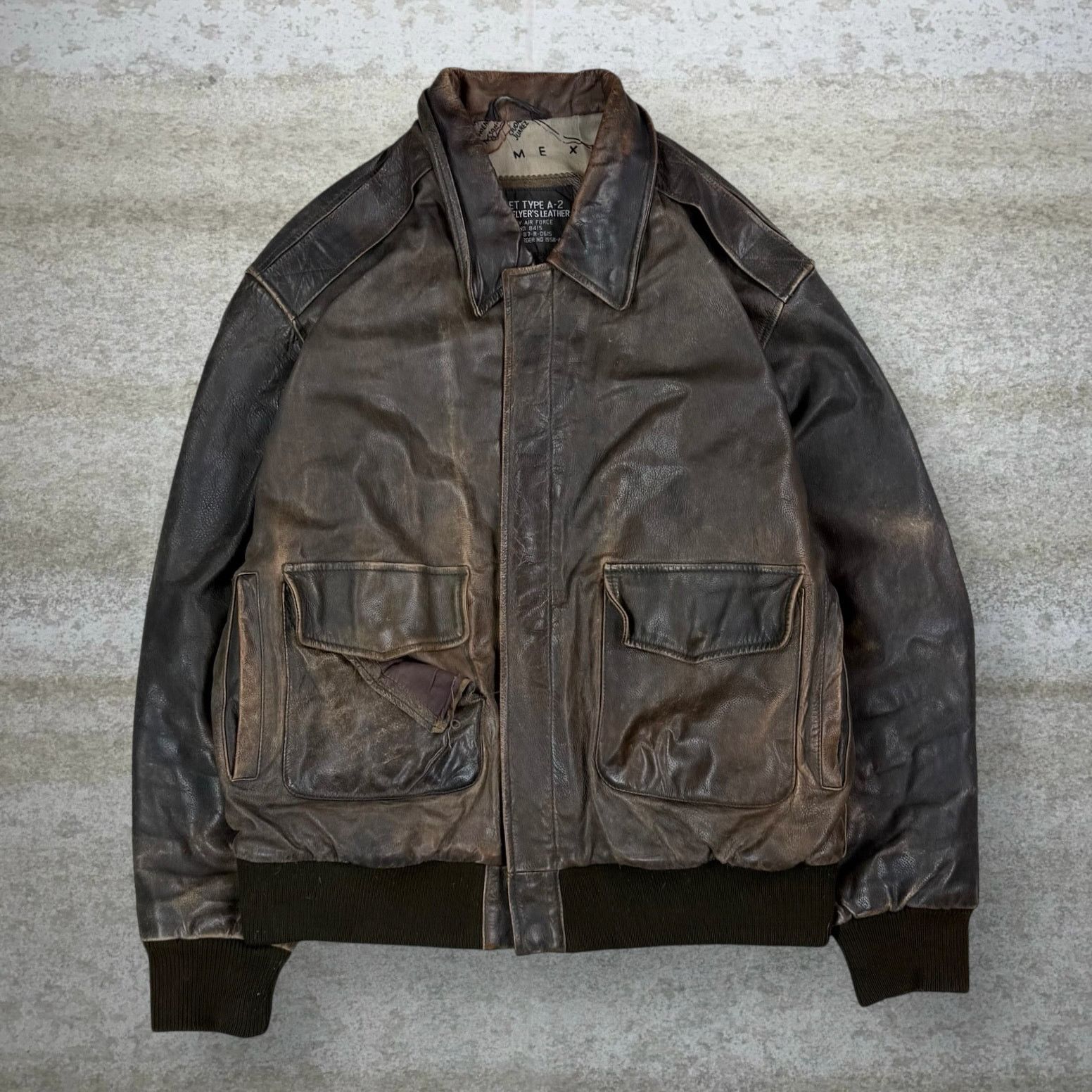 Vintage Vintage 90s US Air Force Leather Jacket Mens L Mocha Brown Size US L / EU 52-54 / 3 - 1 Thumbnail