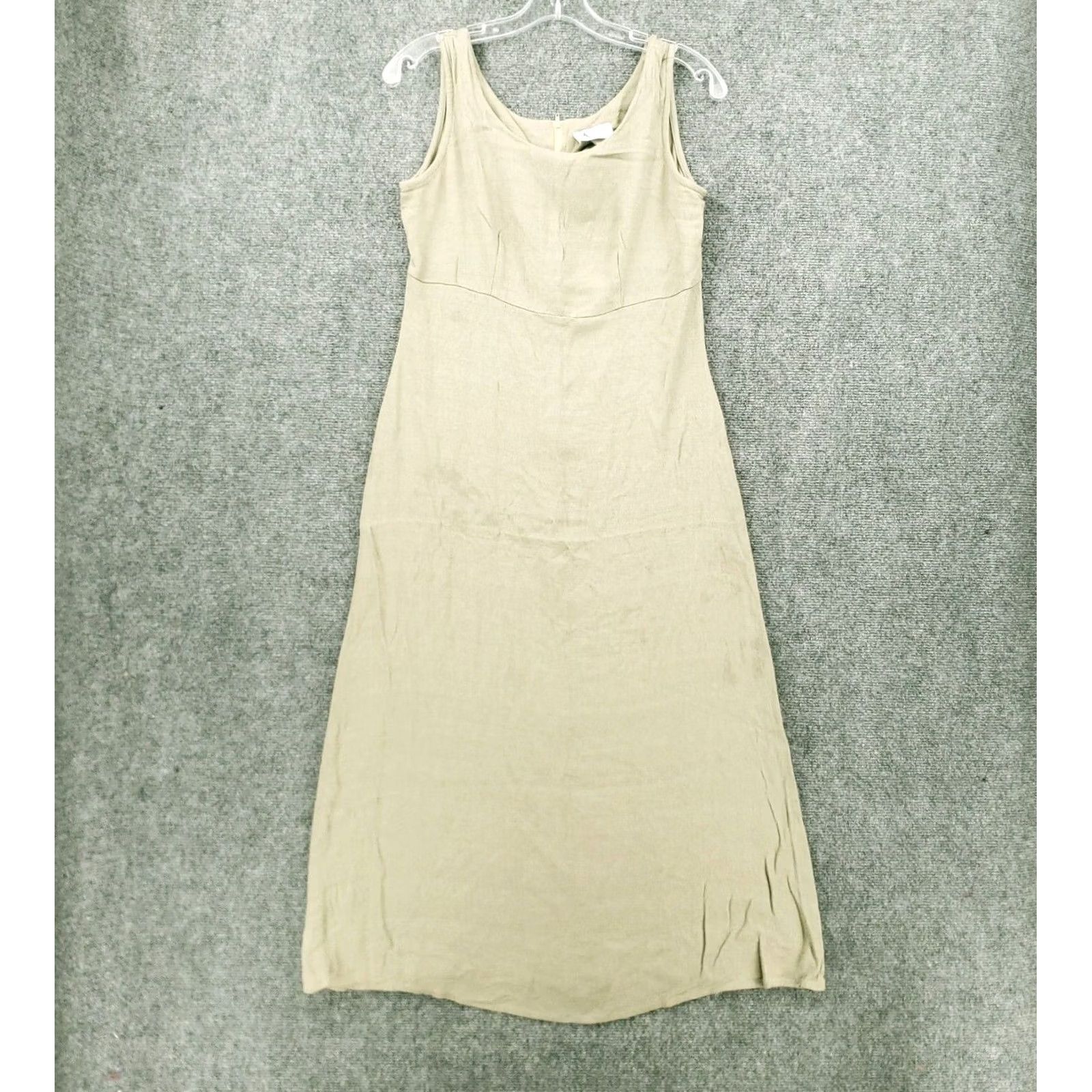 Vintage K Studio Dress Womens 10 Green Maxi Long Length Scoop Neck Sleeveless Rayon Dress Size L / US 10 / IT 46 - 2 Thumbnail