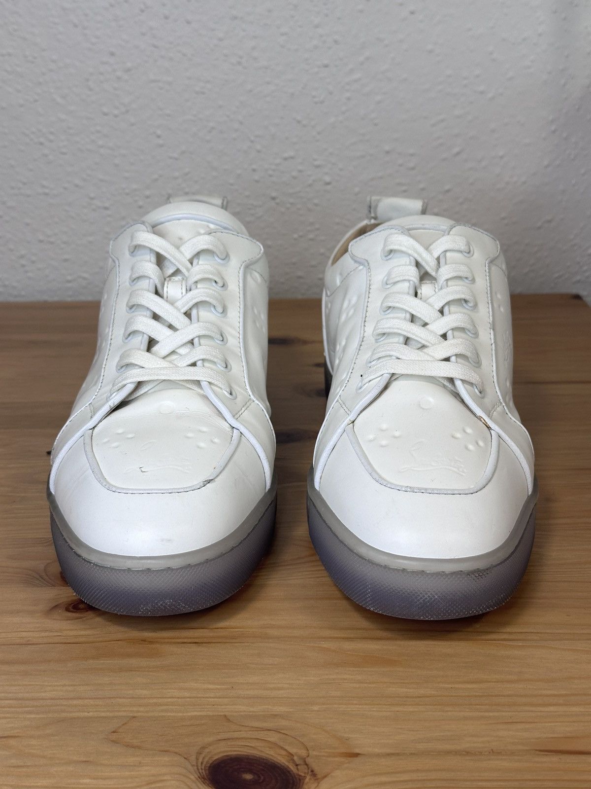 Christian Louboutin Christian Louboutin White Leather Rantulow Sneakers Size US 13 / EU 46 - 2 Thumbnail
