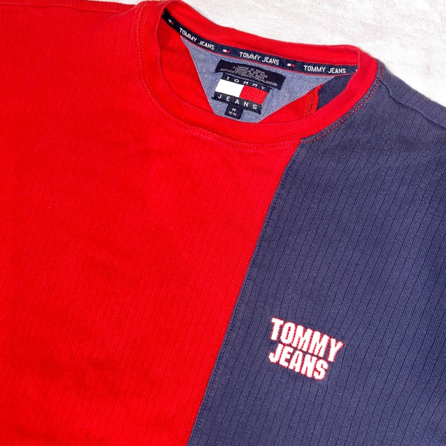 Tommy Hilfiger VINTAGE Tommy Hilfiger Tommy Jeans T-Shirt Shirt Men M Red Logo Crew Neck Short Sleeve Multi-Season Cotton Size US M / EU 48-50 / 2 - 2 Thumbnail