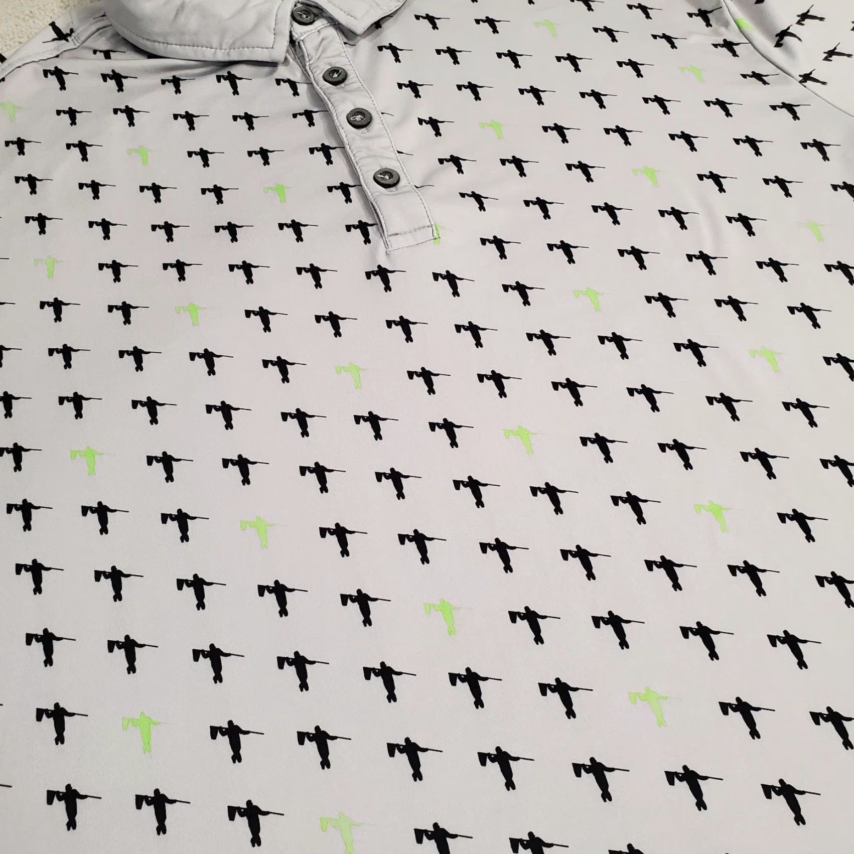 JW Anderson Anderson Polo Shirt Mens XL Gray All Over Print Logo Golf Short Sleeve Shirt Size US XL / EU 56 / 4 - 3 Thumbnail