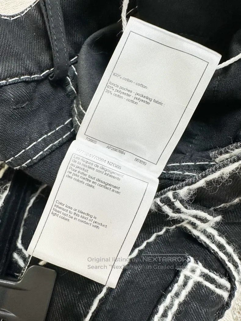 Chanel Chanel Black and white-edged cartoon wide-leg trousers Size 25" / US 0 / IT 36 - 7 Thumbnail
