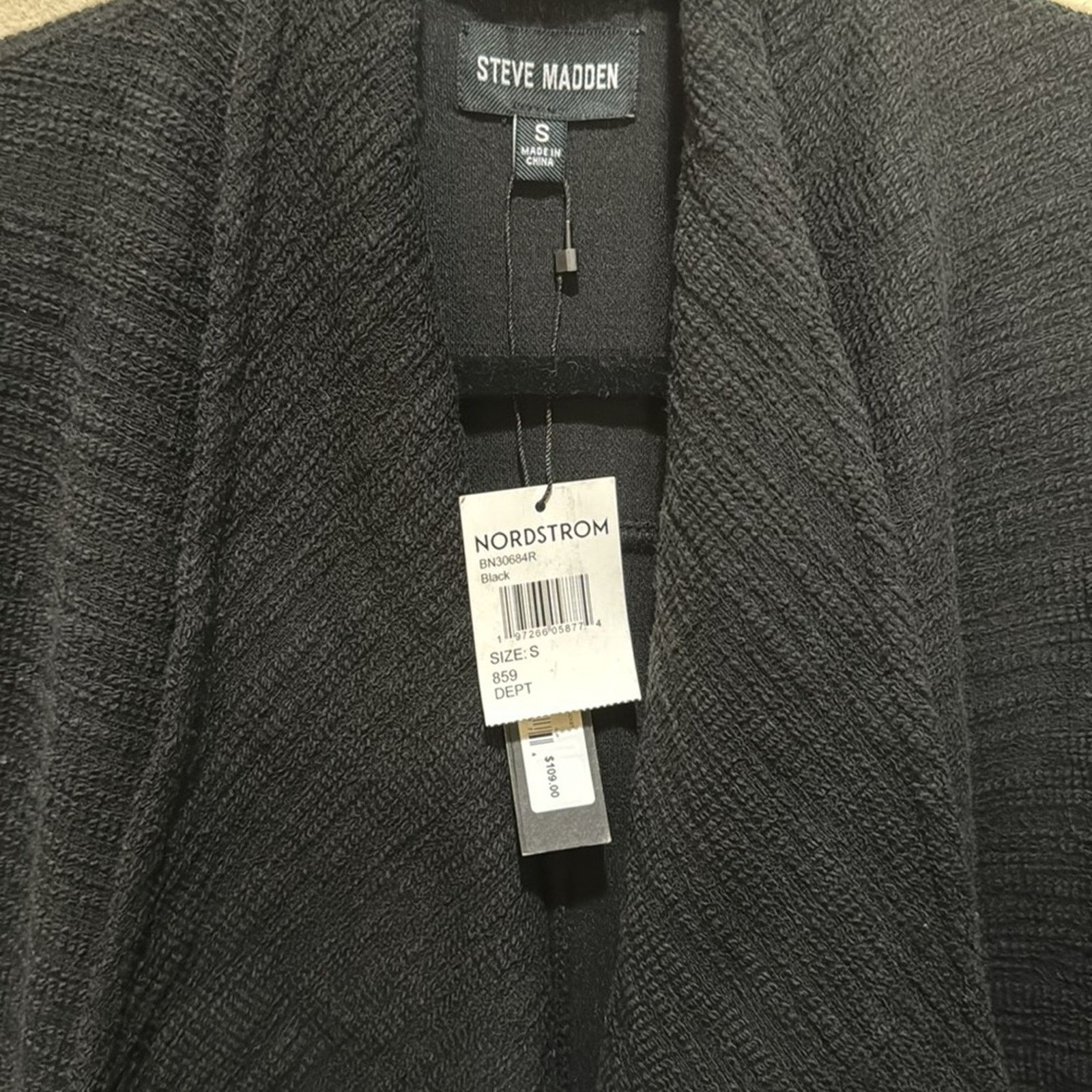 Steve Madden Steve Madden Slub Knit Jacket - Black Size S Size S / US 4 / IT 40 - 7 Thumbnail