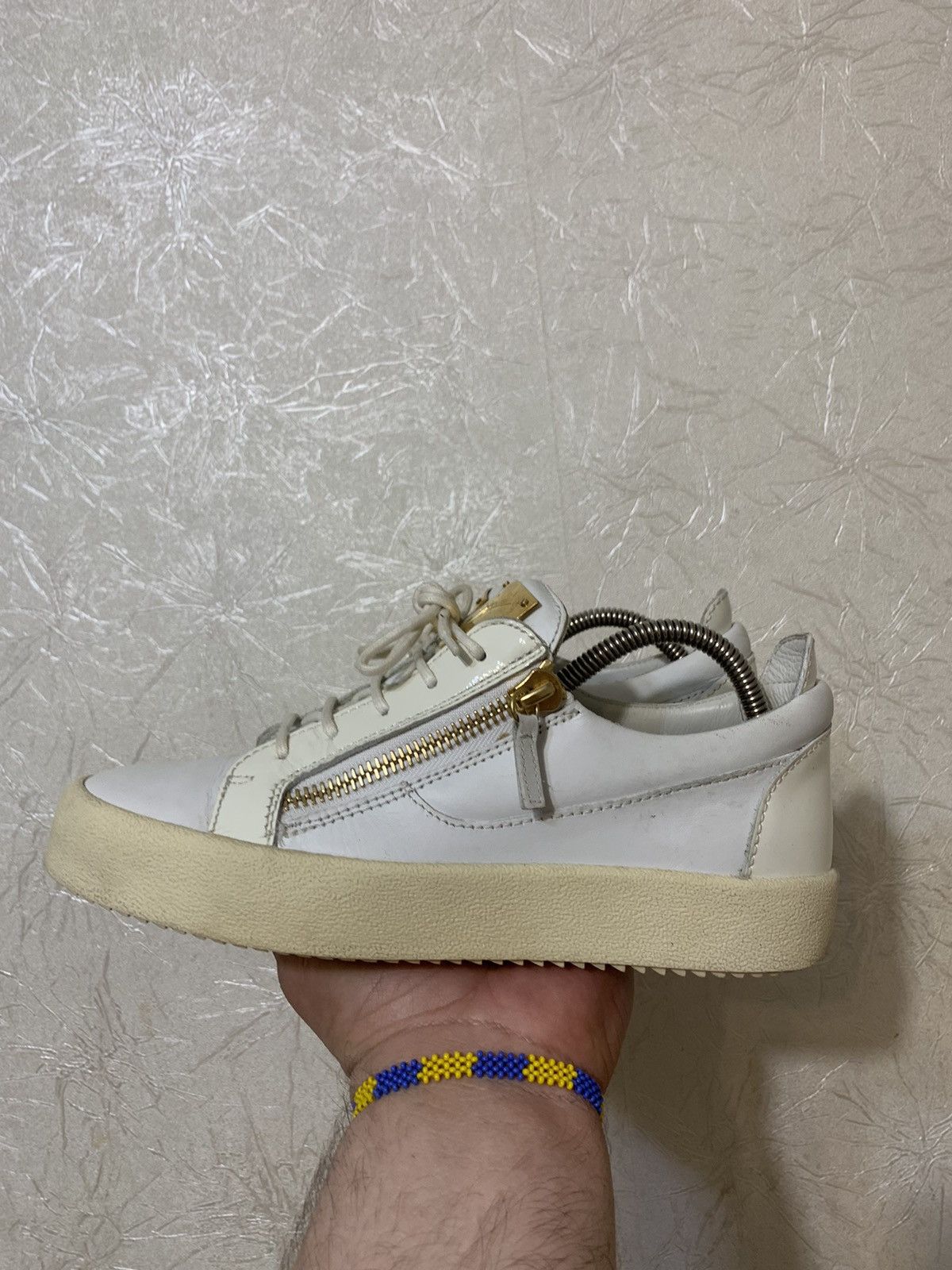 Giuseppe Zanotti Giuseppe Zanotti White Double Zip Low Top Sneakers Size US 8 / EU 41 - 5 Thumbnail