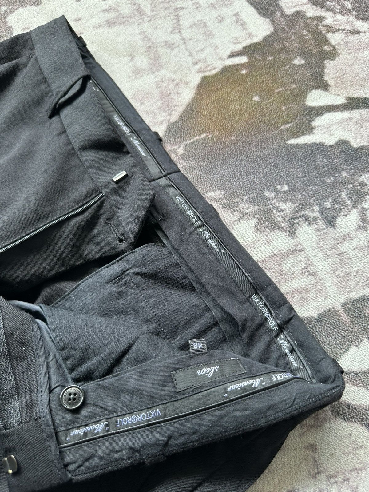Viktor & Rolf 2011FW Victor & Rolf Monsieur wool black pants Size US 32 / EU 48 - 6 Thumbnail