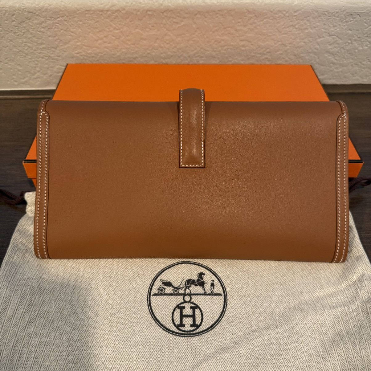 Hermes Hermes Jige Elan 29 Gold Clutch Bag Swift Calfskin Leather Size ONE SIZE - 4 Thumbnail