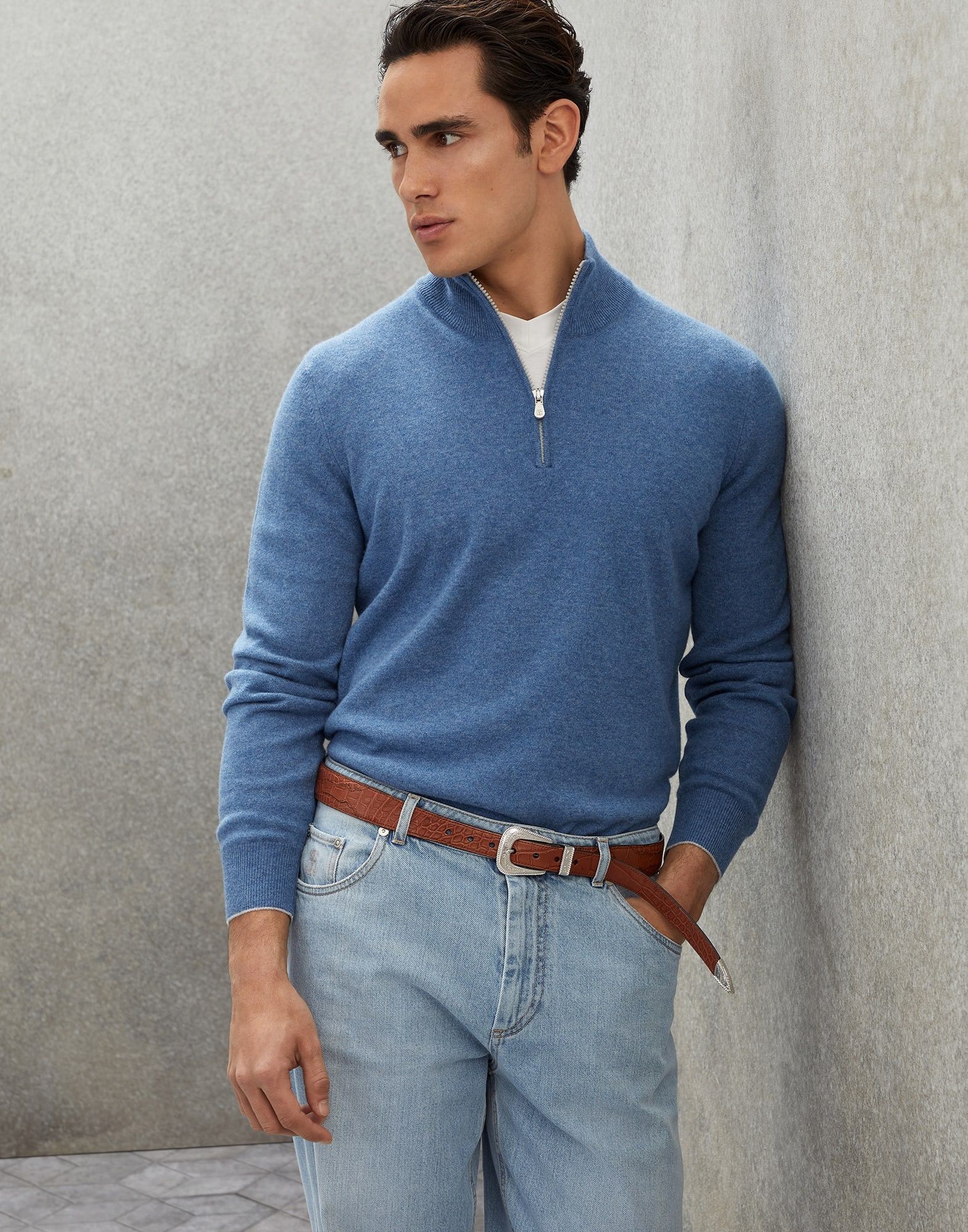 Brunello Cucinelli o1w1db10924 Cashmere Turtleneck in Blue Size US XS / EU 42 / 0 - 3 Thumbnail
