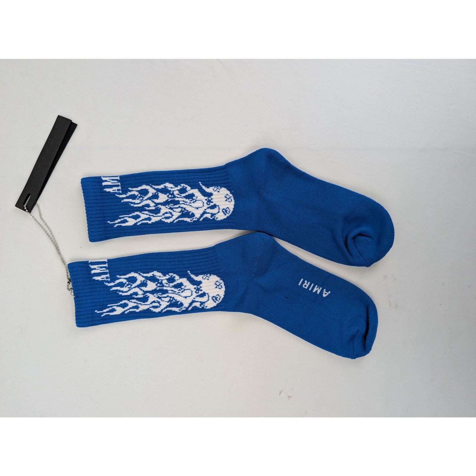 Amiri o1rshd1 Size: 43-44 / Flames Socks in Blue Size ONE SIZE - 2 Thumbnail
