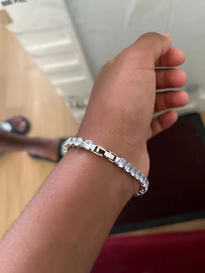 Jewelry 5mm + 17 cm Iced out Bracelet Jewelry Casual Chain Cuff Size ONE SIZE - 5 Thumbnail