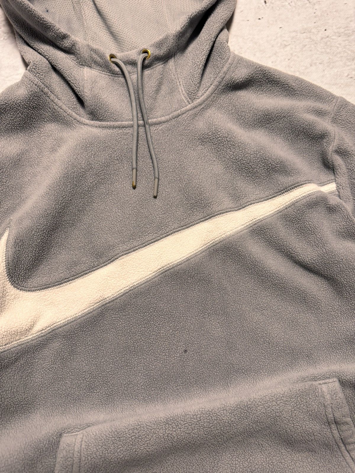 Nike × Vintage NIKE TEDDY FLEECE VINTAGE CENTER LOGO OVERSIZE BOXY HOODIE Size US S / EU 44-46 / 1 - 5 Thumbnail