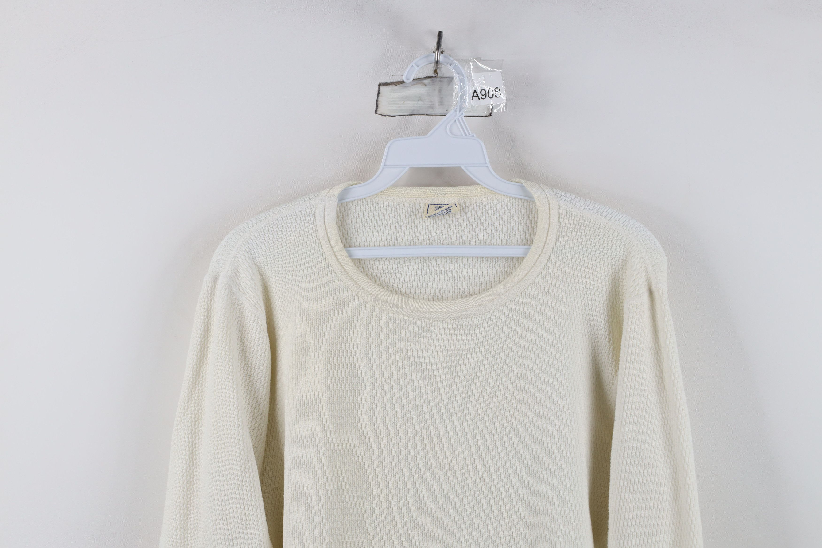 Vintage Vintage 70s Streetwear Waffle Knit Long Sleeve T-Shirt USA Size US XL / EU 56 / 4 - 2 Thumbnail