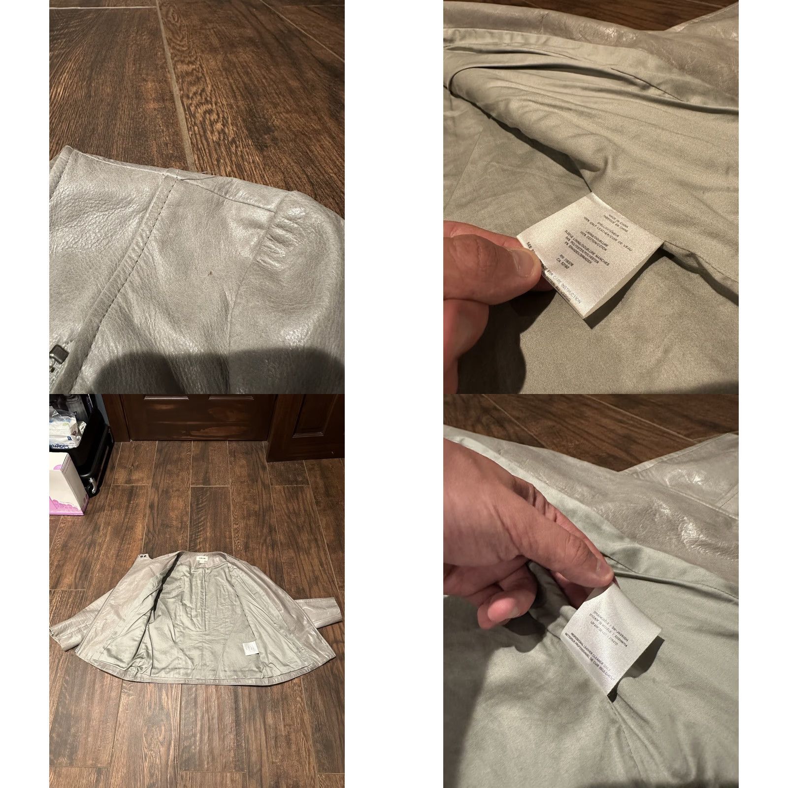 Helmut Lang HELMUT LANG Jacket Grey Leather 3/4 Sleeve Zip Front Vintage? No, Petites PS Womens Short Sleeve 3/4 Zip Leather Jacket Grey Size S / US 4 / IT 40 - 8 Thumbnail