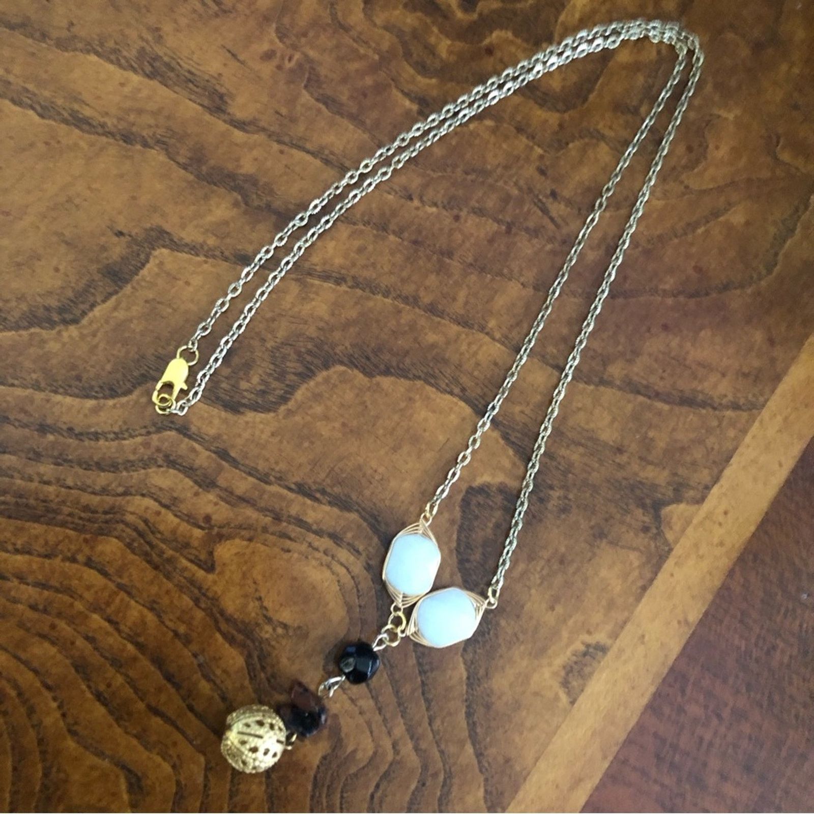 Handmade Handcrafted genuine stone dangle “y” necklace Size ONE SIZE - 6 Thumbnail