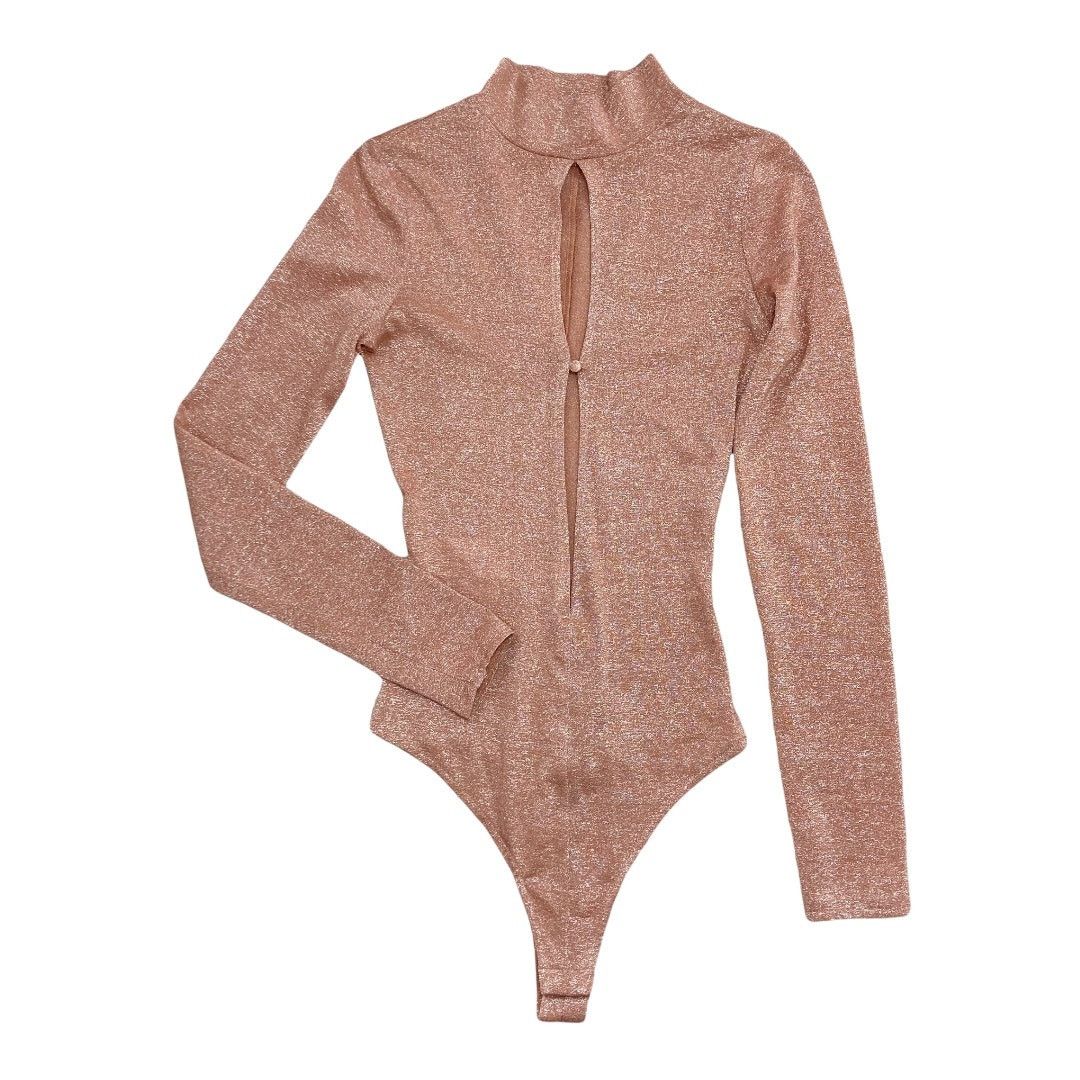 House of CB House of CB metallic bodysuit top pink keyhole mock neck Size XS / US 0-2 / IT 36-38 - 4 Thumbnail