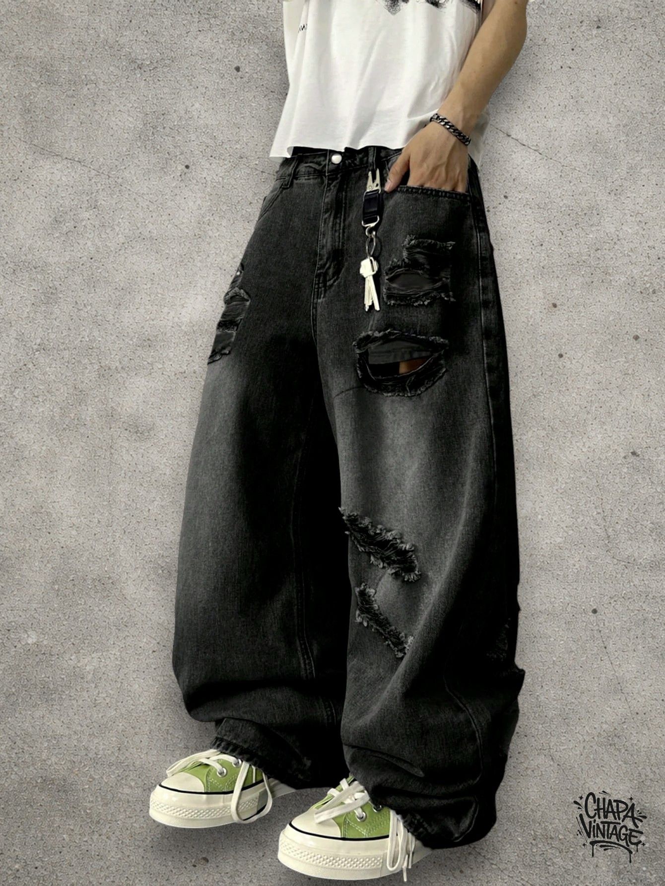 Japanese Brand Distressed washed jeans Size US 32 / EU 48 - 3 Thumbnail