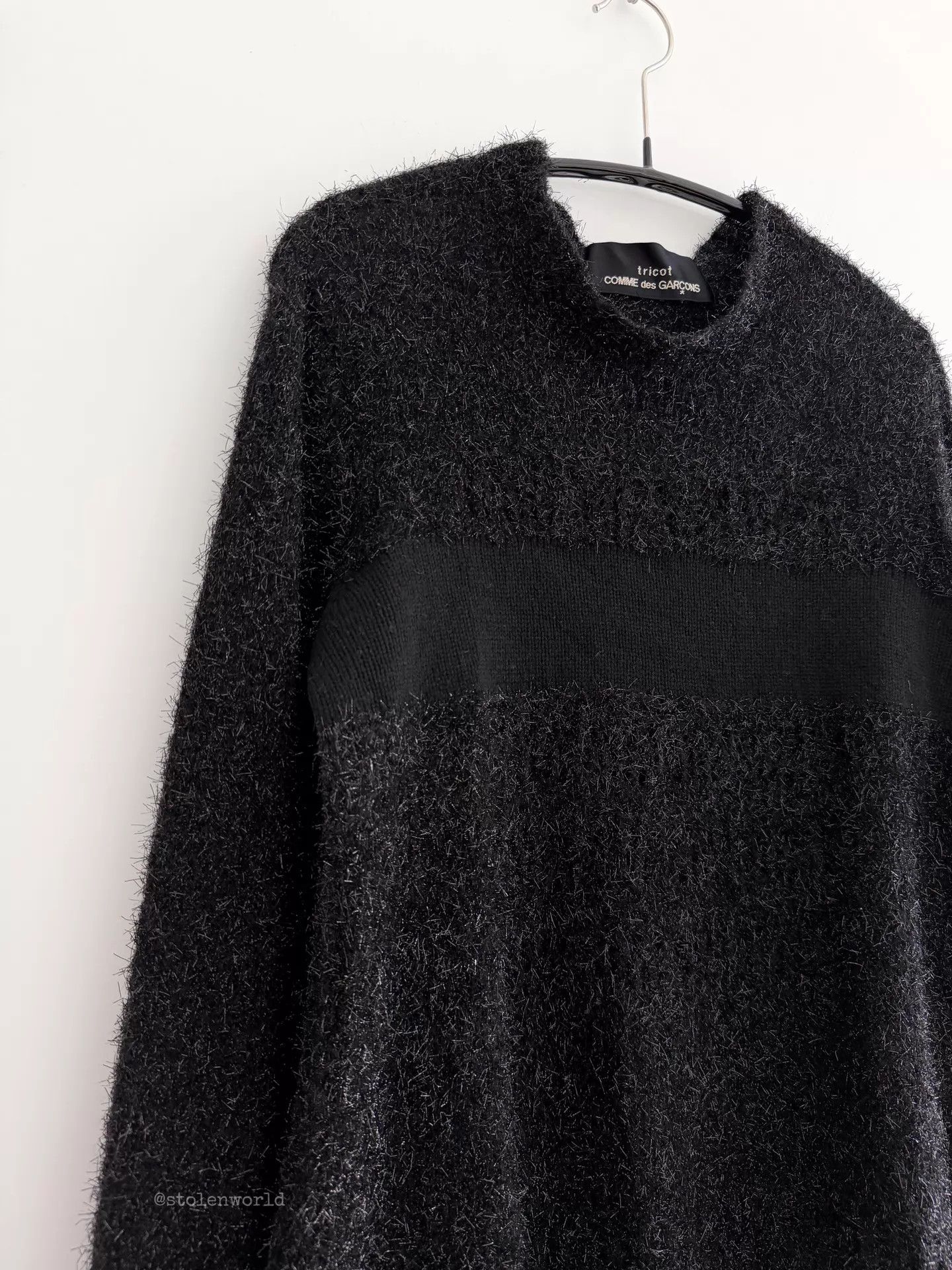 Comme des Garcons Comme des Garçons 99 Tricot Knit Top Blk Shimmer Wool-Panel Size ONE SIZE - 4 Thumbnail