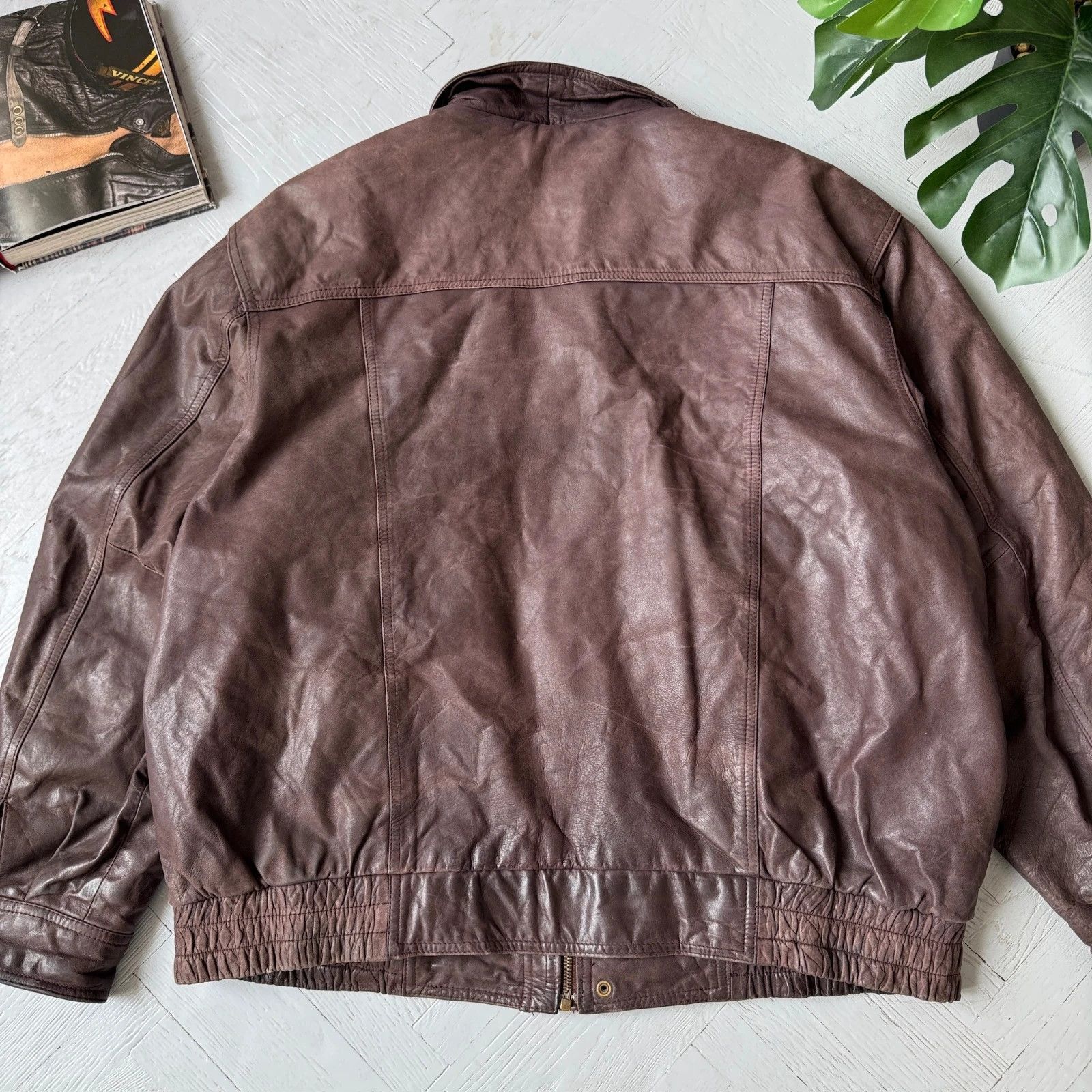 Vintage Vintage Real Leather Italian Style Collared Gangster Jacket Size US XXL / EU 58 / 5 - 8 Thumbnail