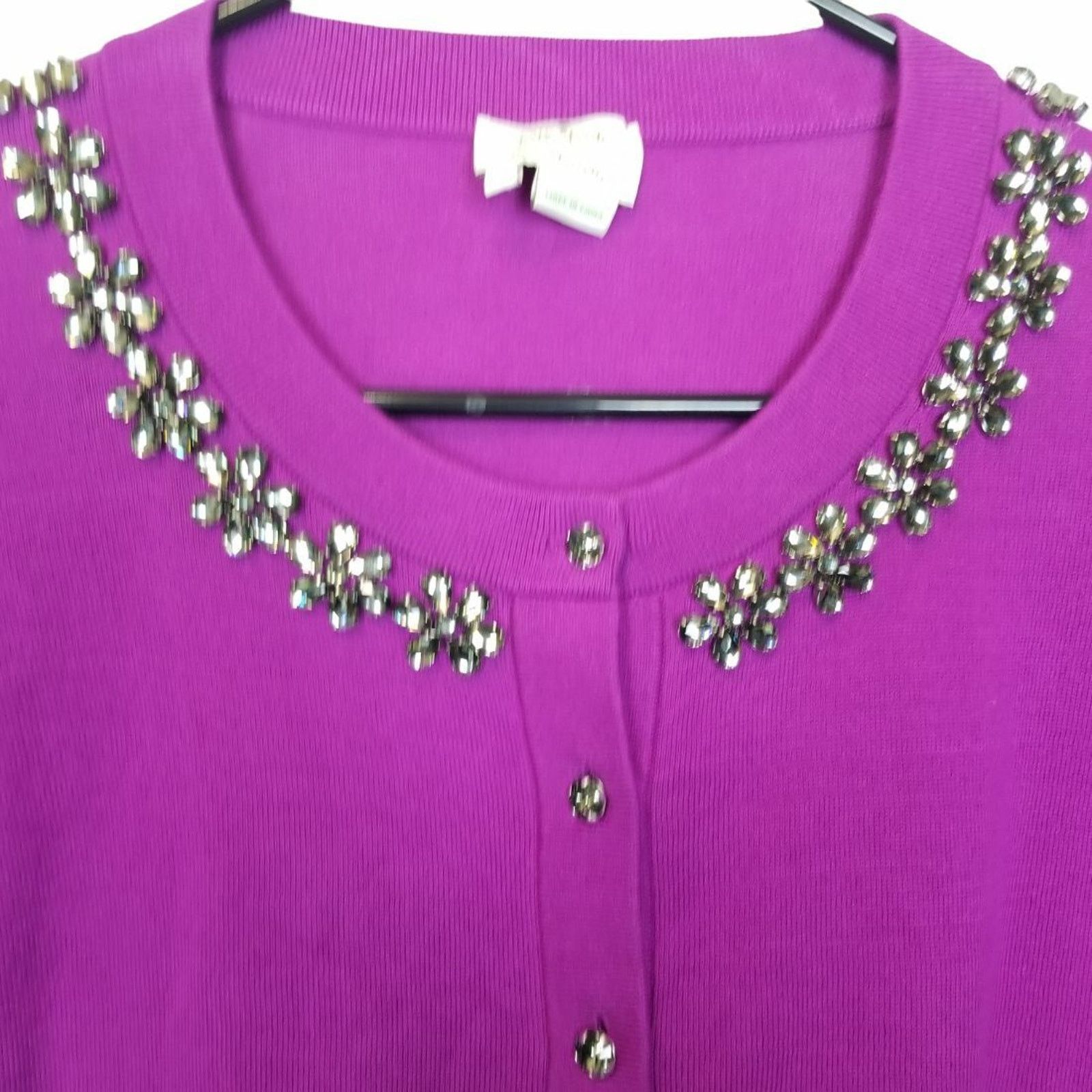 Kate Spade Kate Spade Leni Silk Cashmere Cardigan Sweater Floral Beaded Size XS / US 0-2 / IT 36-38 - 2 Thumbnail