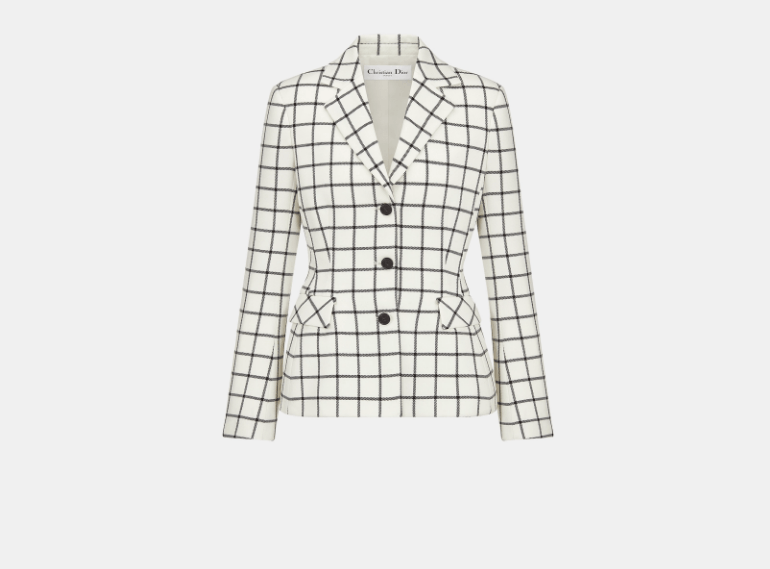 Dior o1w1db11225 451V57 Fitted Jacket in White/Black Size XS / US 0-2 / IT 36-38 - 1 Thumbnail